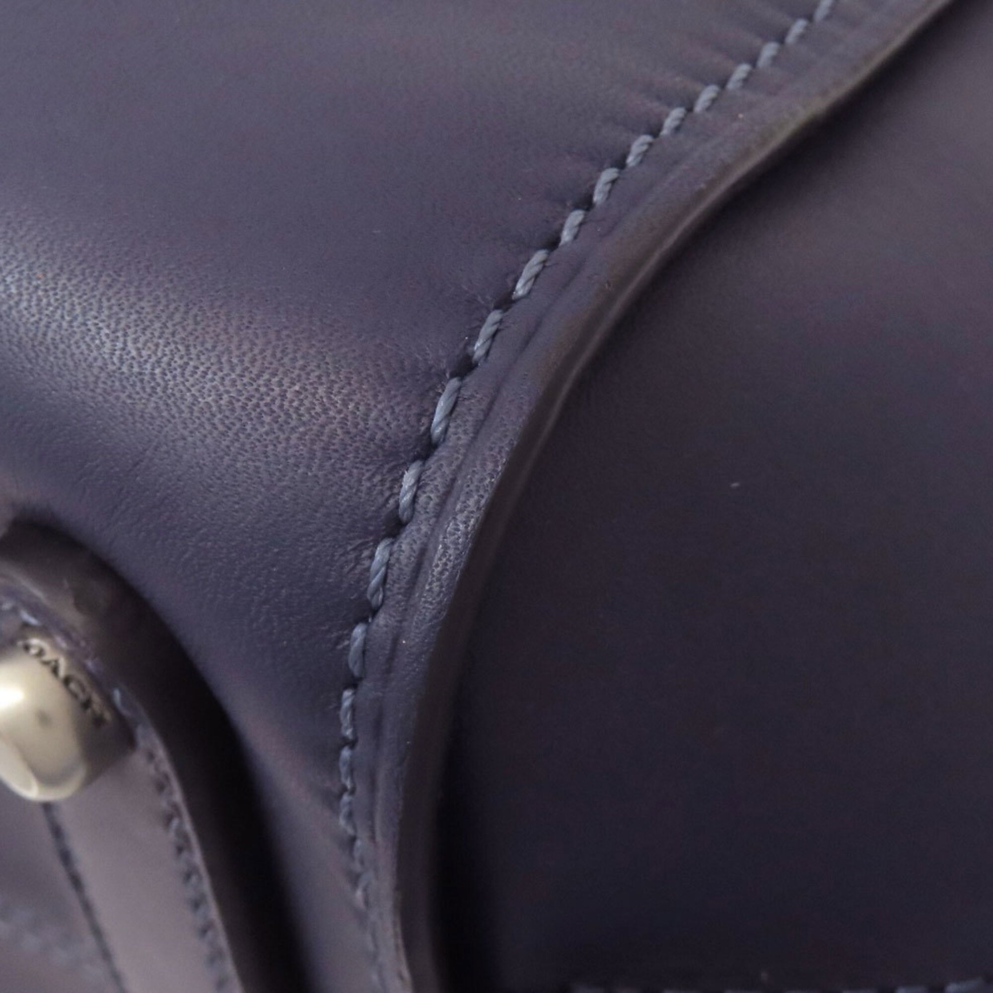 Coach Navy Leather Handbag (Pre-Owned)