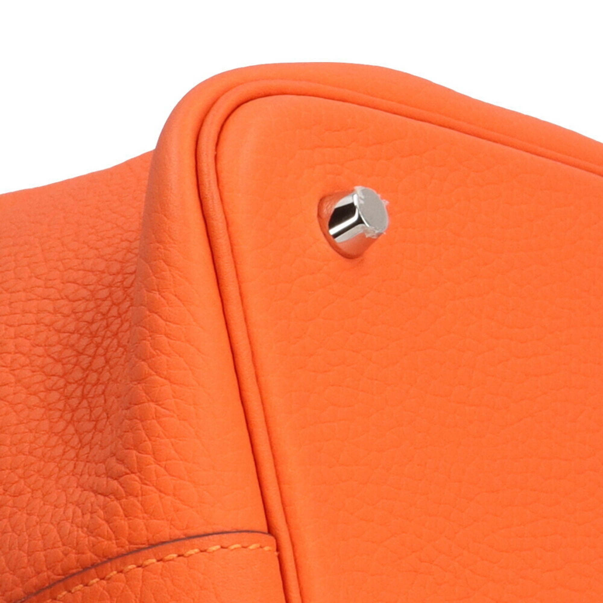 Hermes Orange Taurillon Clemence Leather Handbag (Pre-Owned)