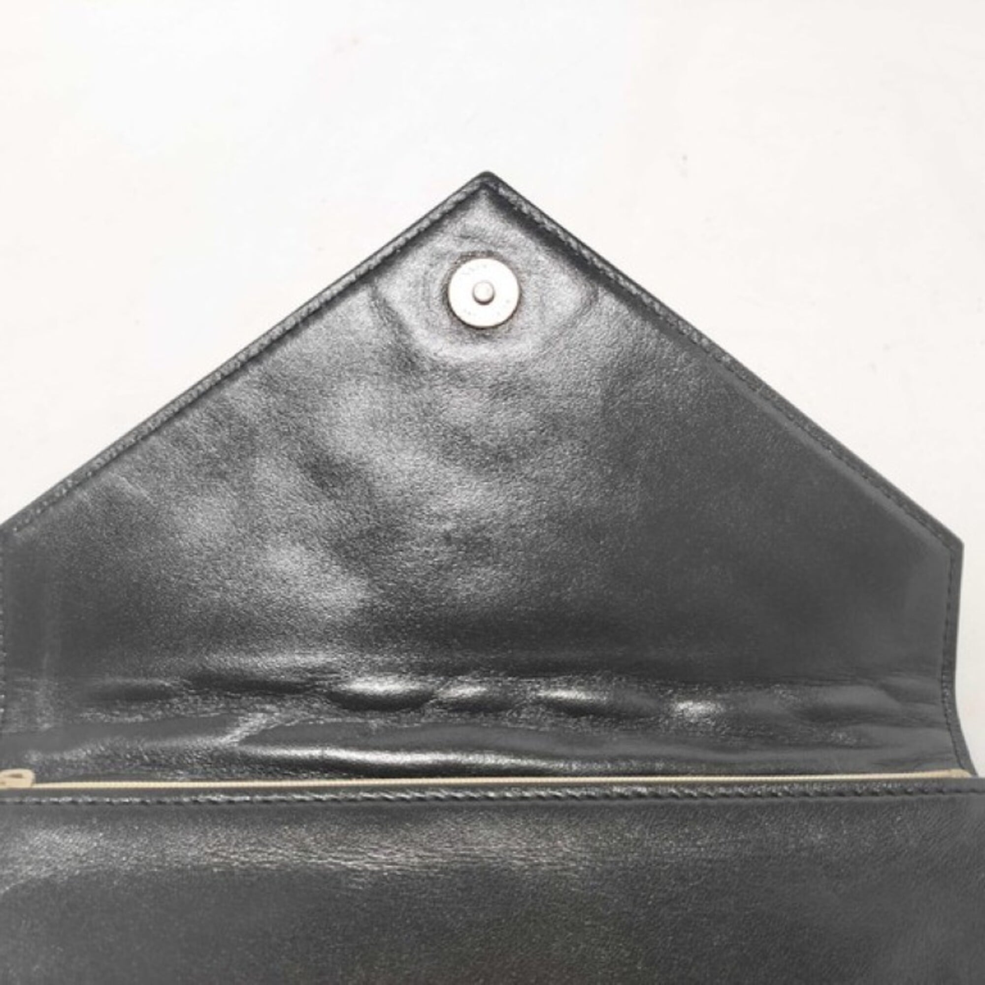 Yves Saint Laurent Black Leather Clutch Bag (Pre-Owned)