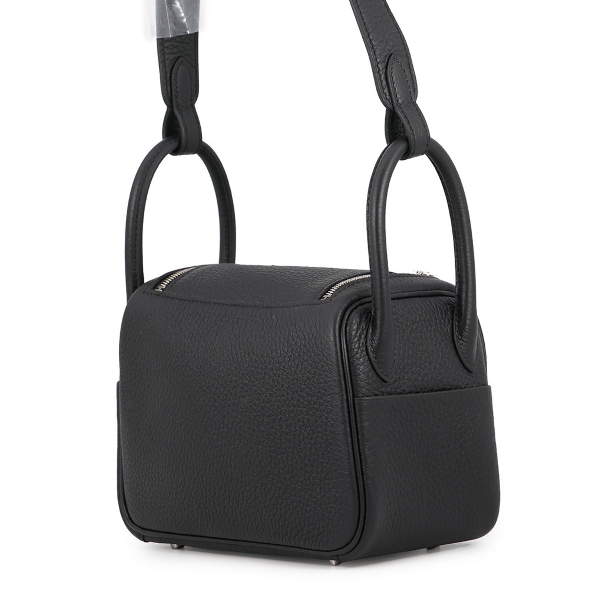 Hermes Black Taurillon Clemence Leather Handbag Shoulder Bag