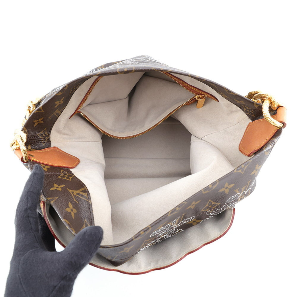 Louis Vuitton Monogram Dentelle Beige Monogram Handbag Shoulder Bag (Pre-Owned)