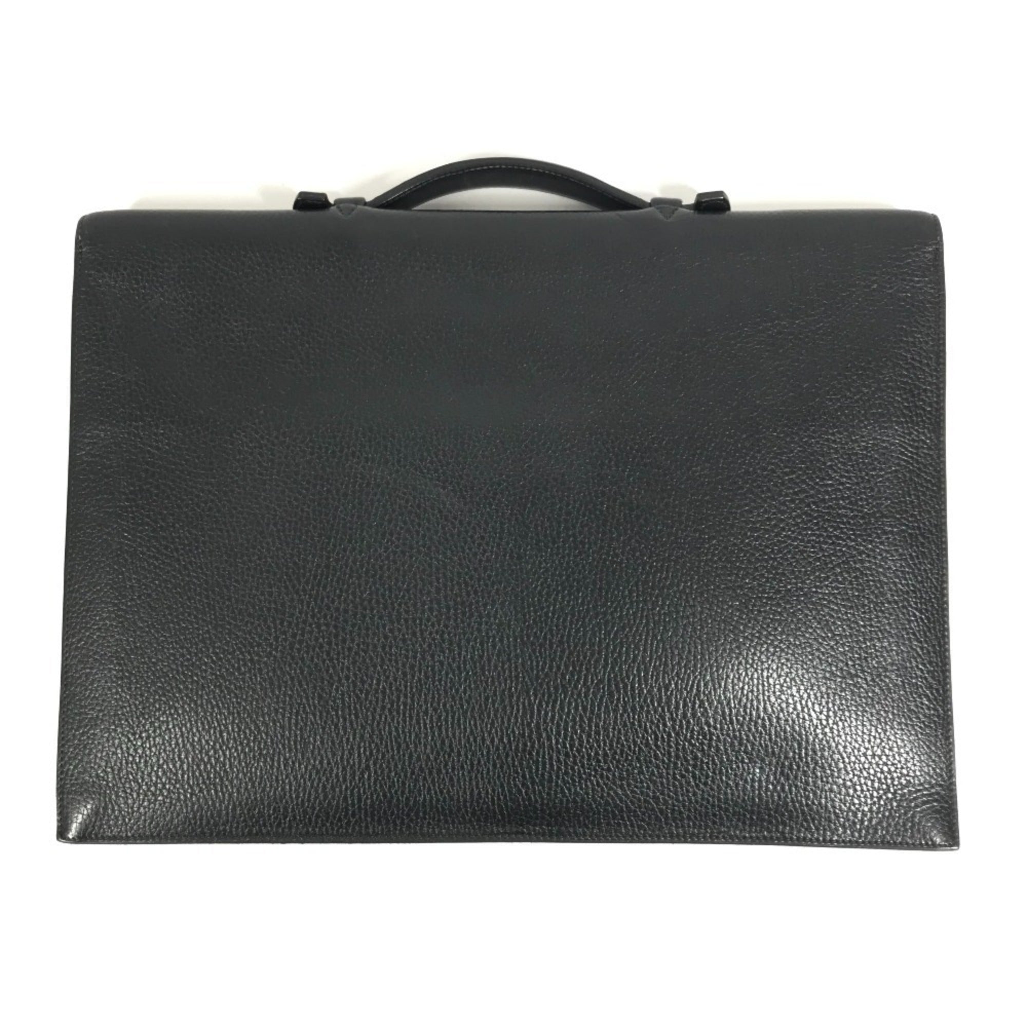 Hermes Black Leather Briefcase Handbag (Pre-Owned)
