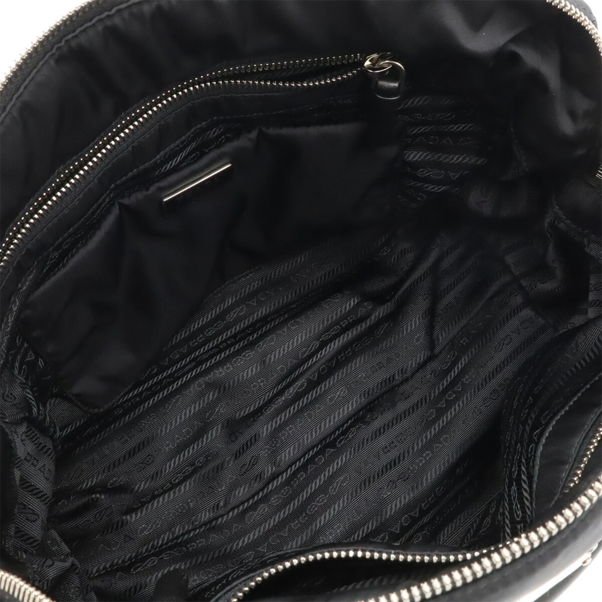 Prada Black Nero Nylon Leather Boston Bag Handbag Shoulder Bag (Pre-Owned)