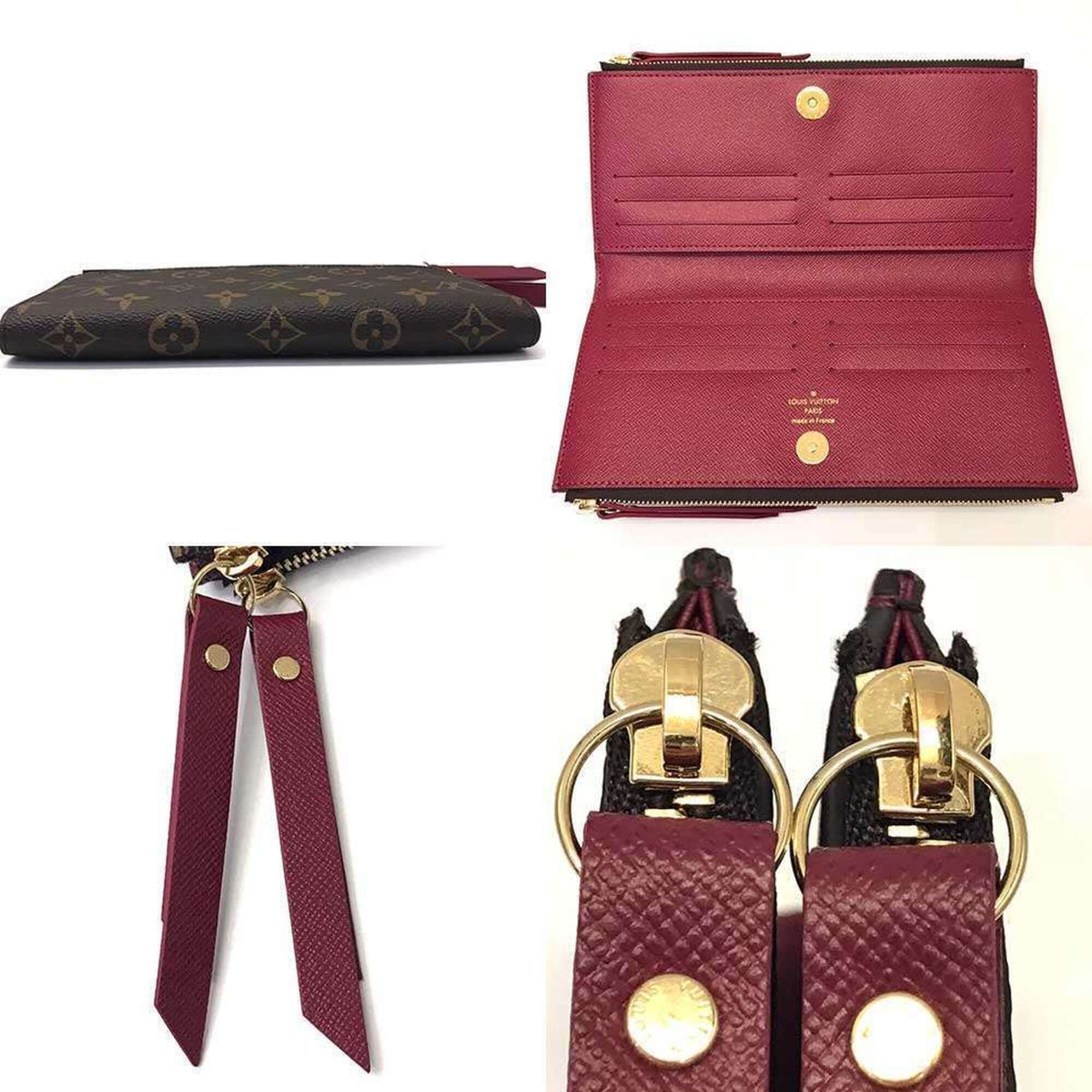 Louis Vuitton Monogram Brown Red Color Monogram Long Wallet (Bi-Fold) (Pre-Owned)