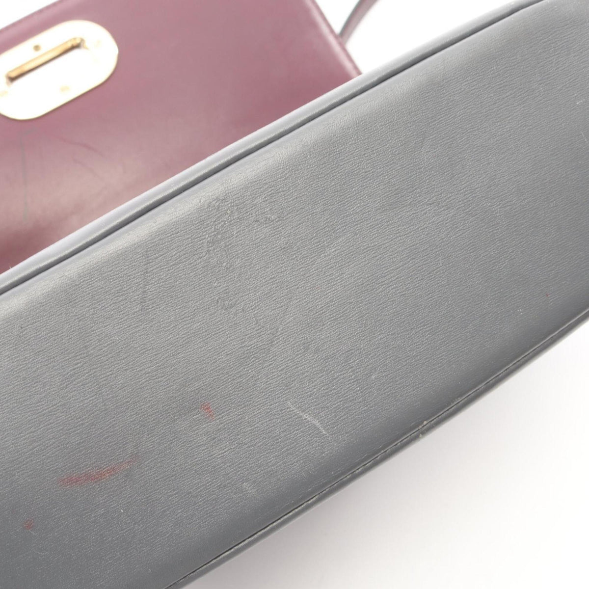 Bvlgari Bordeaux Gray Leather Handbag Shoulder Bag (Pre-Owned)