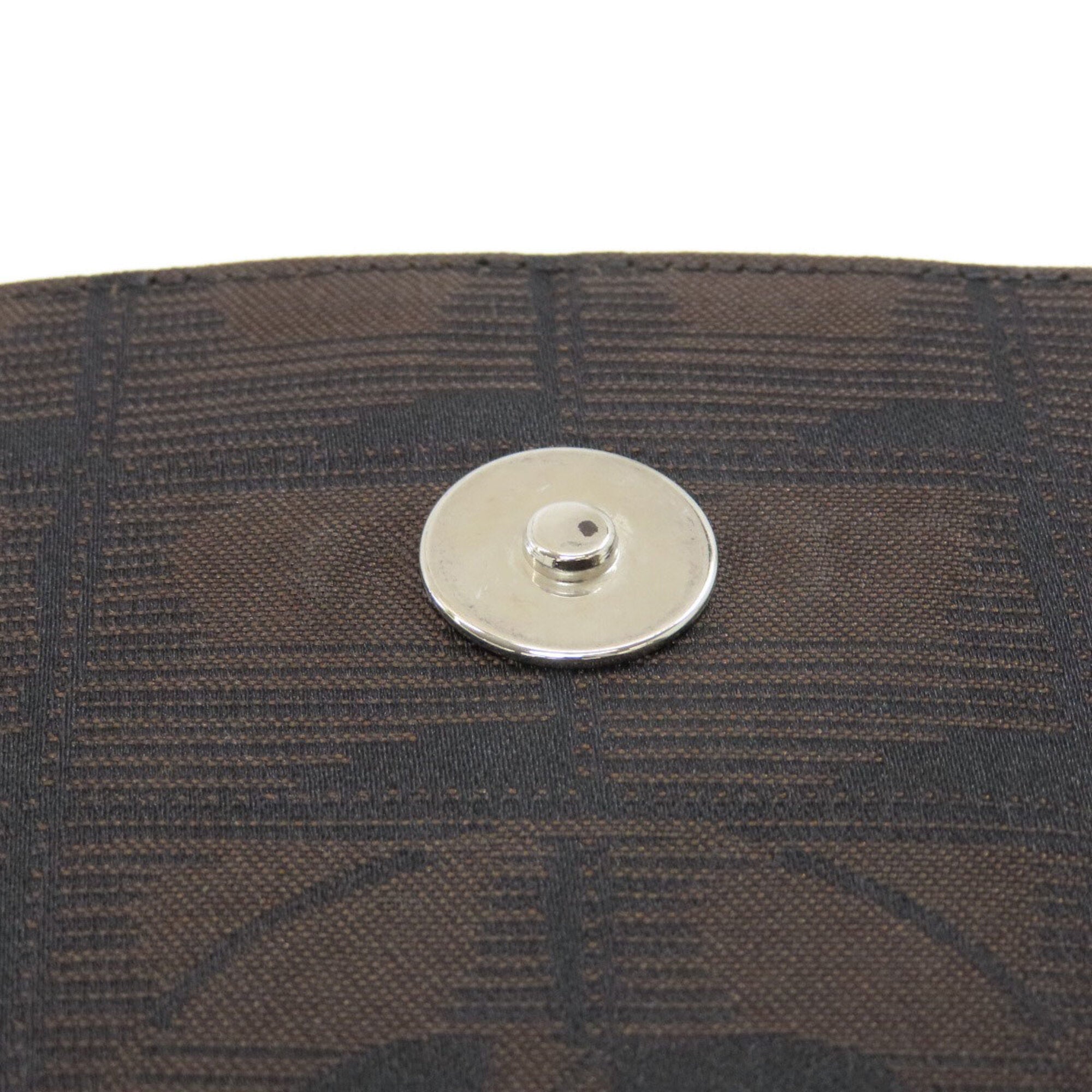 Chanel Dark Brown Nylon Jacquard Shoulder Bag (Pre-Owned)