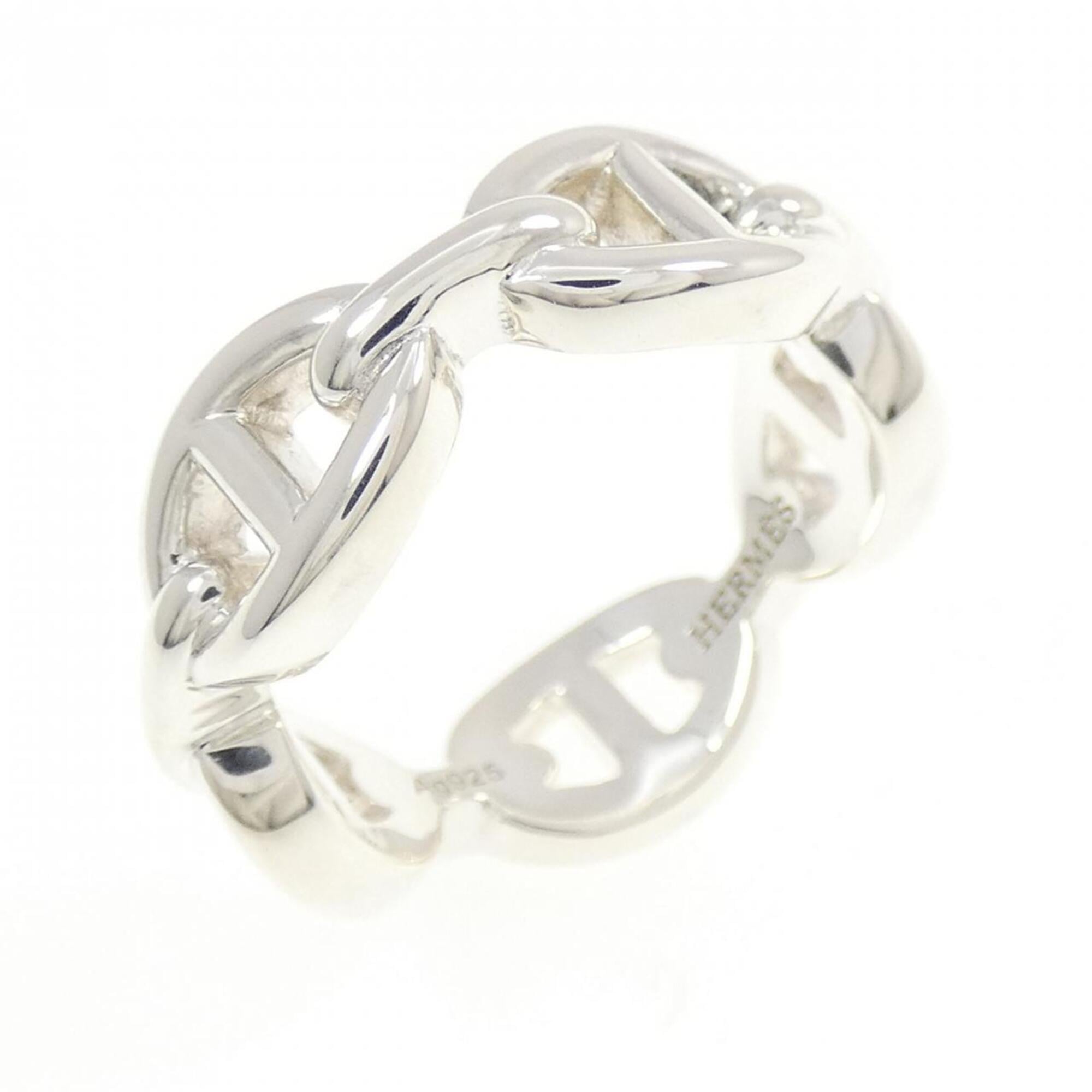 Hermes Silver 925 Band Ring (Pre-Owned)