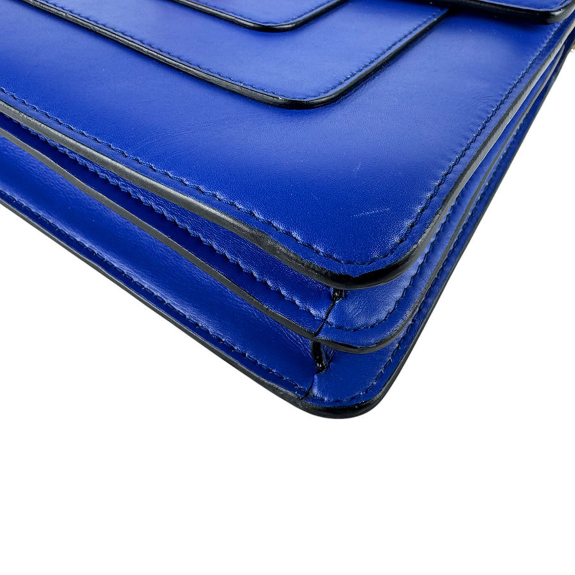 Bvlgari Blue Leather Shoulder Bag (Pre-Owned)