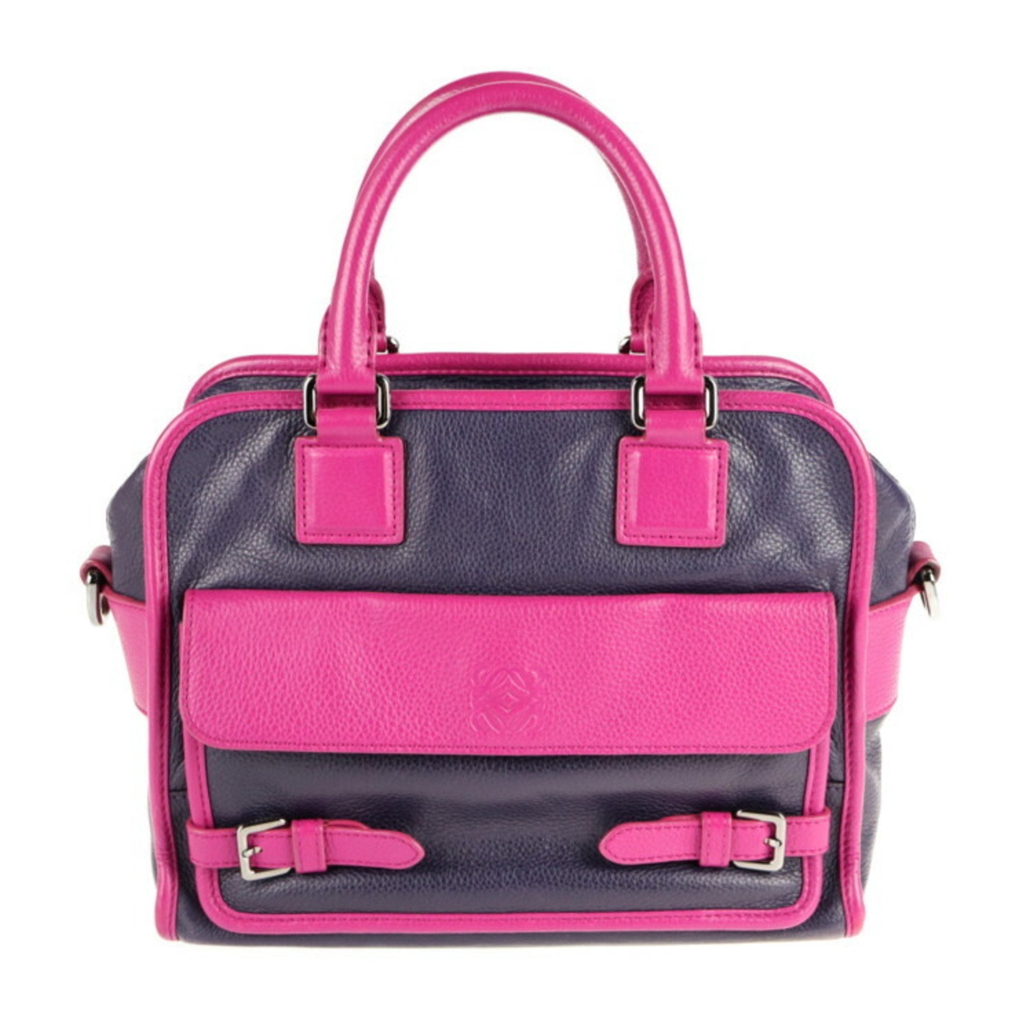 Loewe Pink Purple Leather Handbag Shopping Bag Shoulder Bag Tote Bag (Pre-Owned)