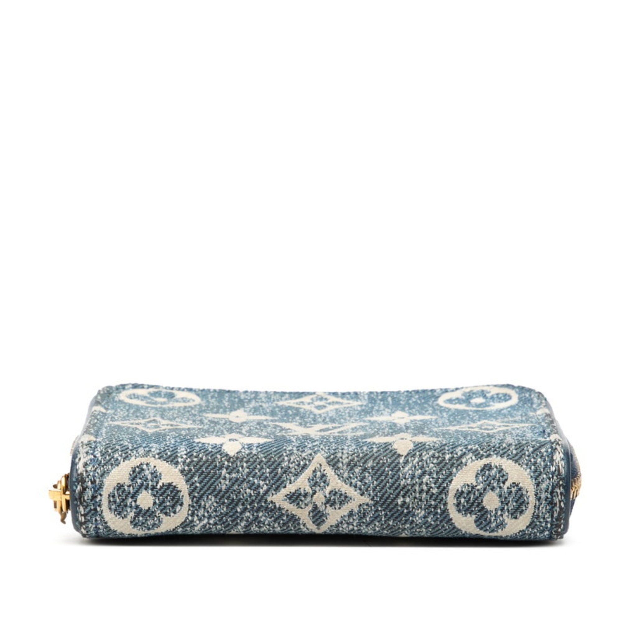 Louis Vuitton Blue Denim Leather Coin Purse/Coin Case (Pre-Owned)