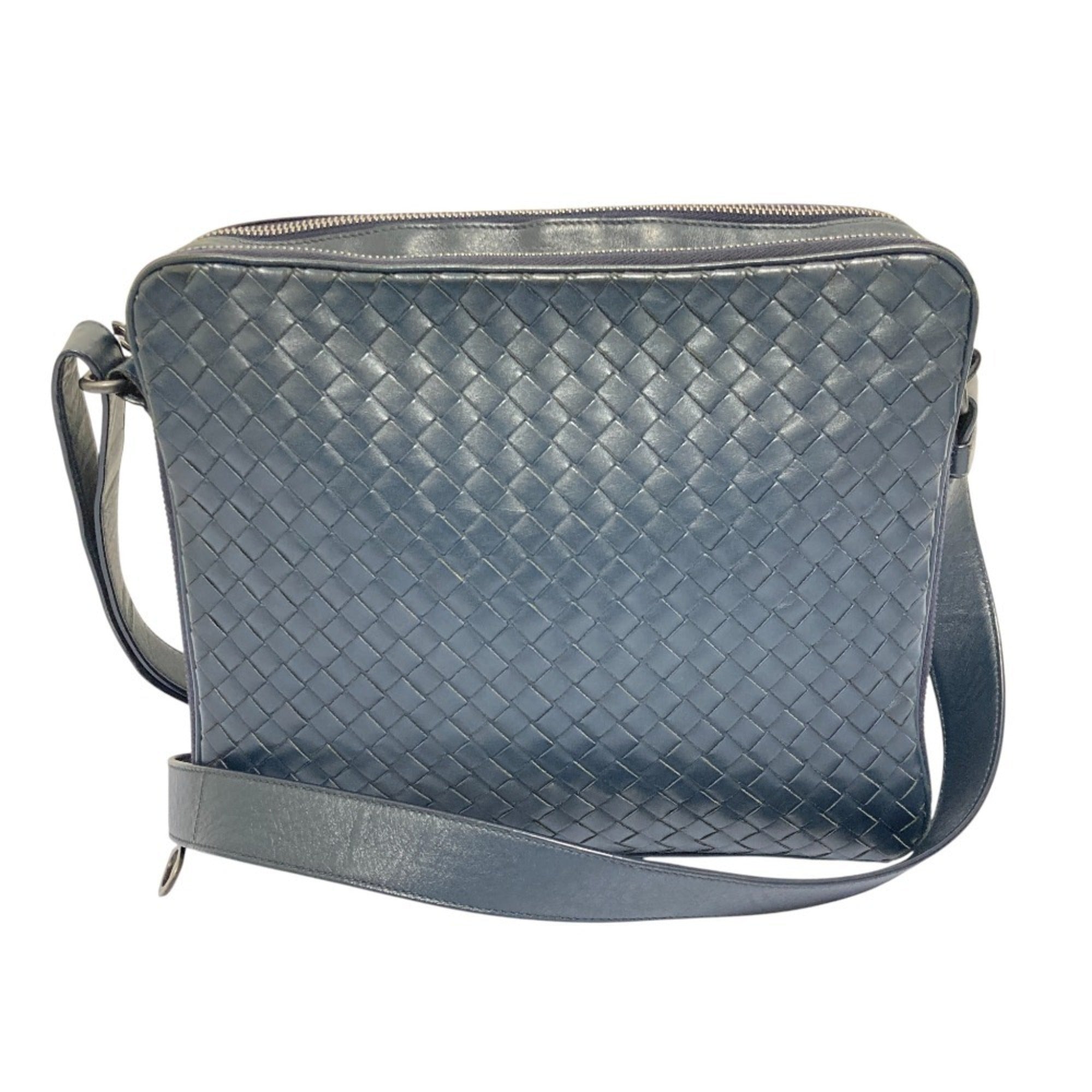 Bottega Veneta Navy Messenger Bag Shoulder Bag (Pre-Owned)