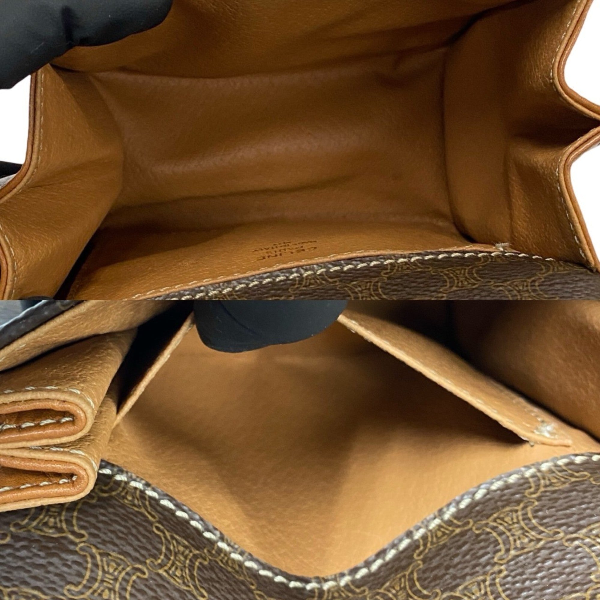 Celine Brown Leather Pvc Handbag Shoulder Bag (Pre-Owned)