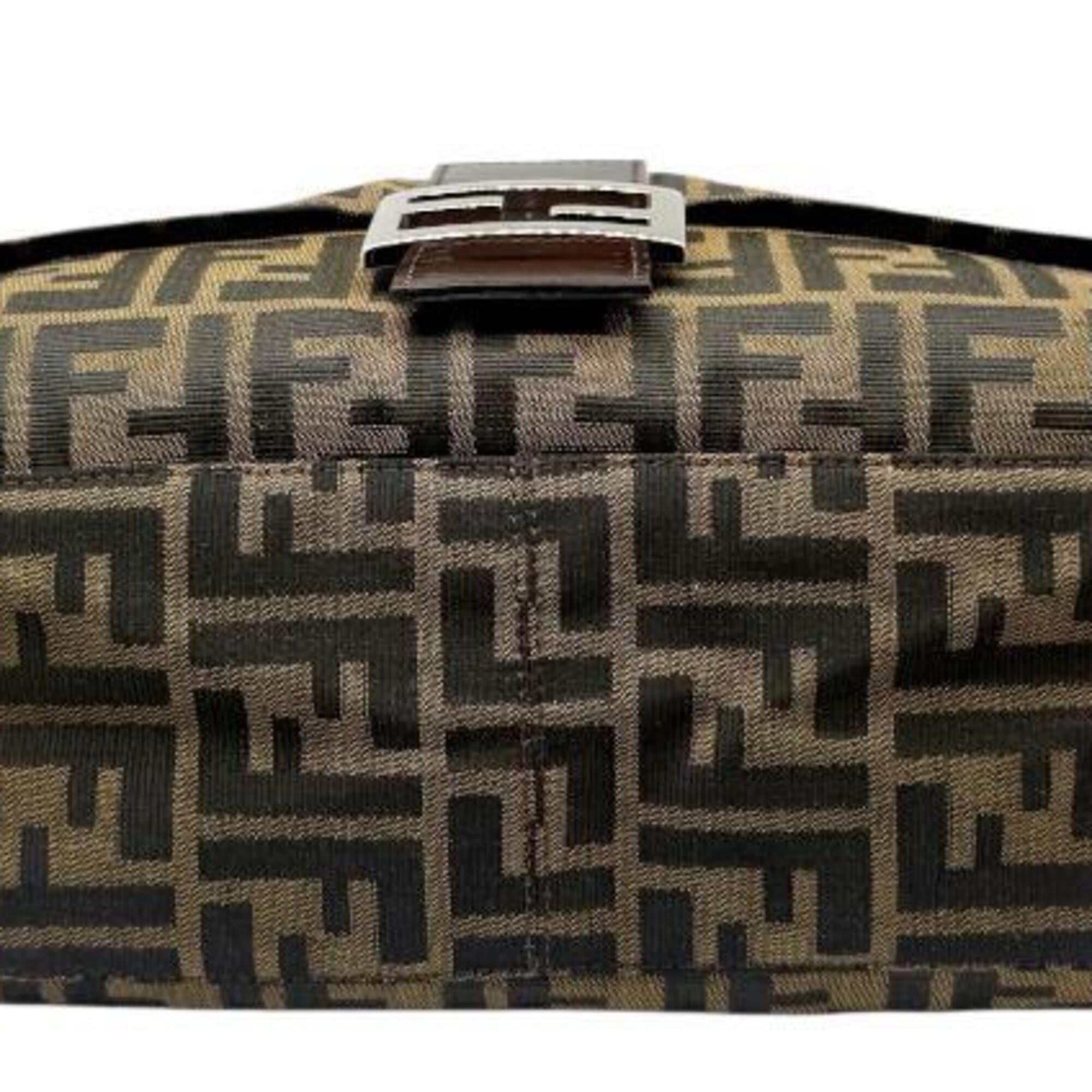 Fendi Brown Canvas Leather Handbag (Pre-Owned)