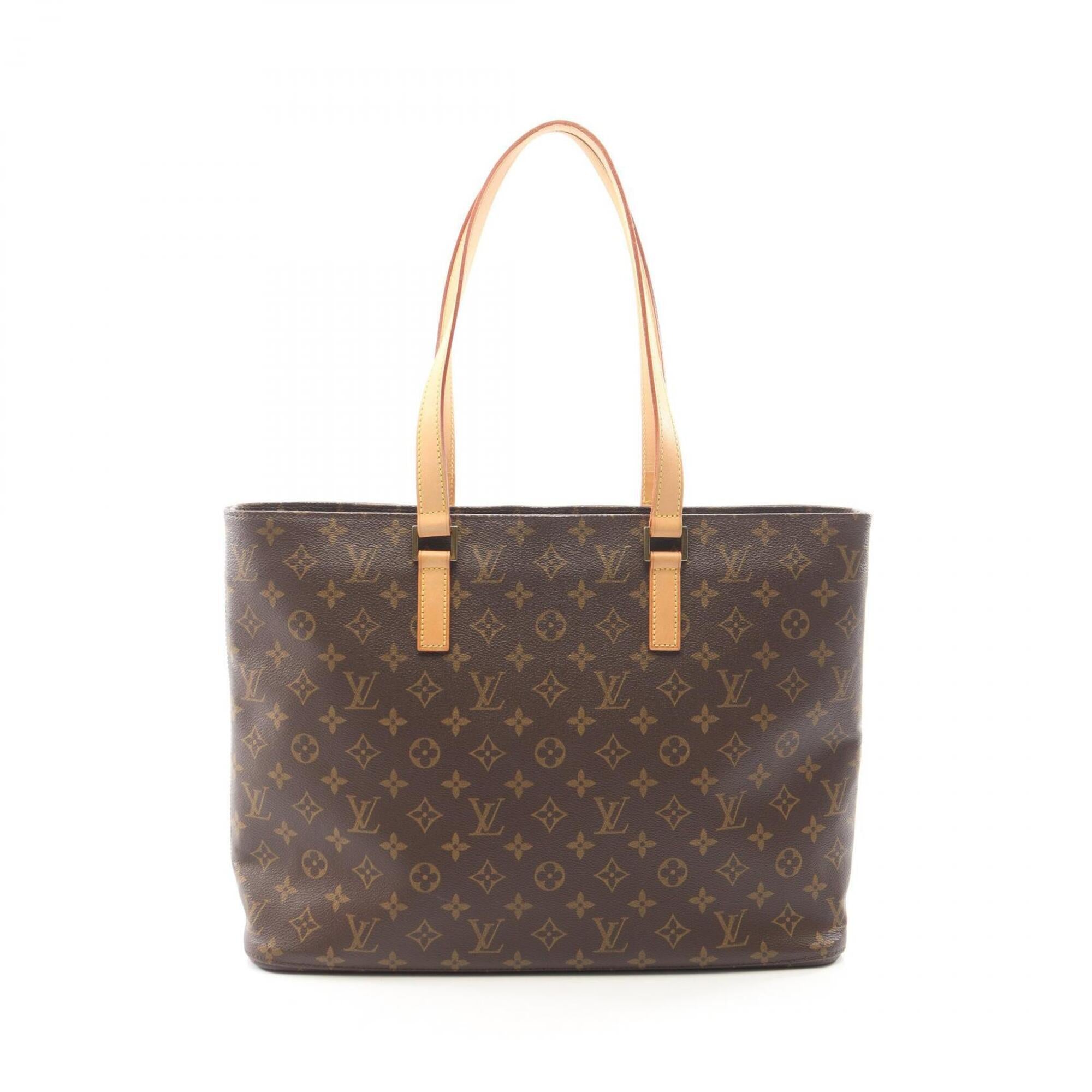 Louis Vuitton Brown Monogram Coated Canvas Leather Handbag Tote Bag (Pre-Owned)