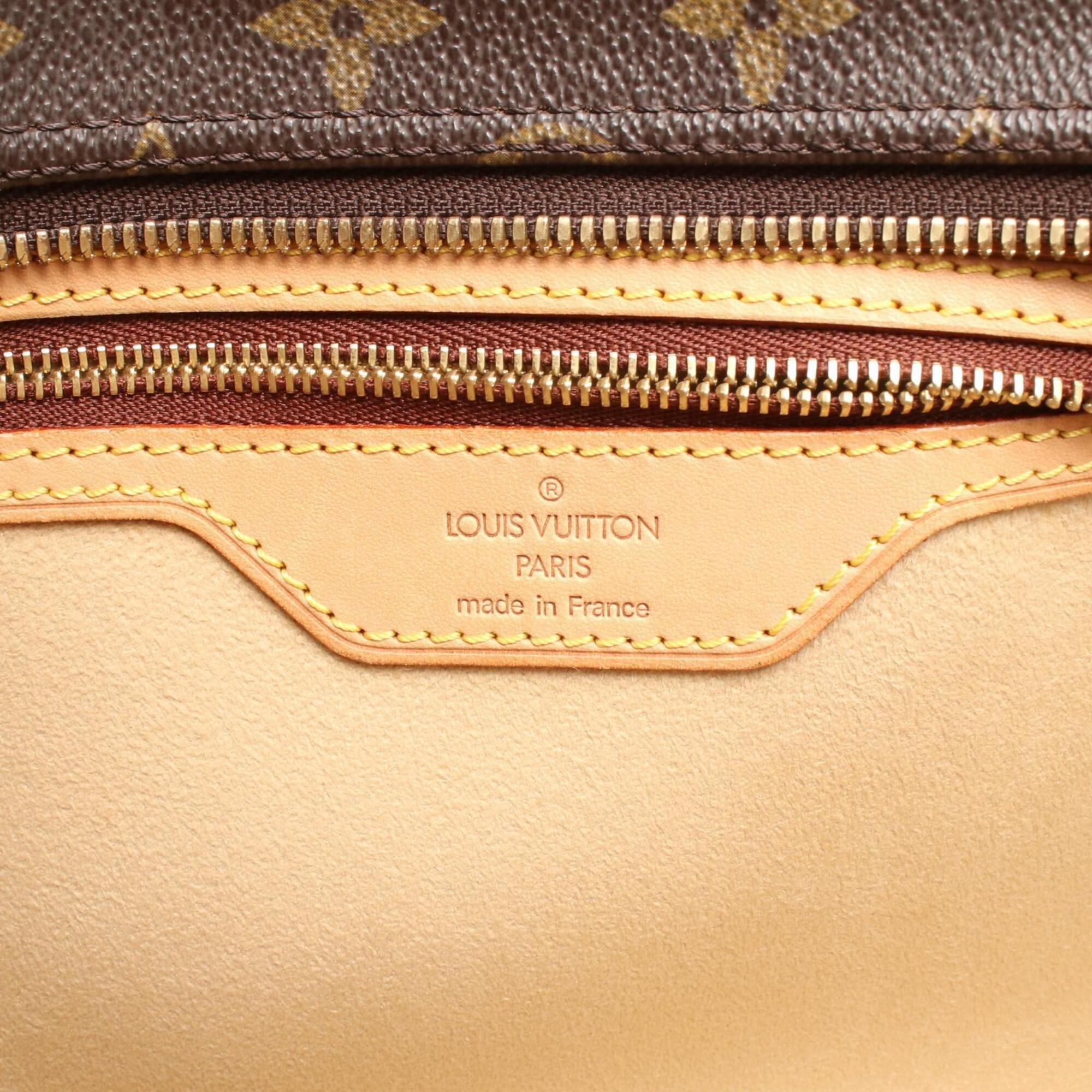Louis Vuitton Brown Coated Canvas Leather Handbag Shoulder Bag (Pre-Owned)