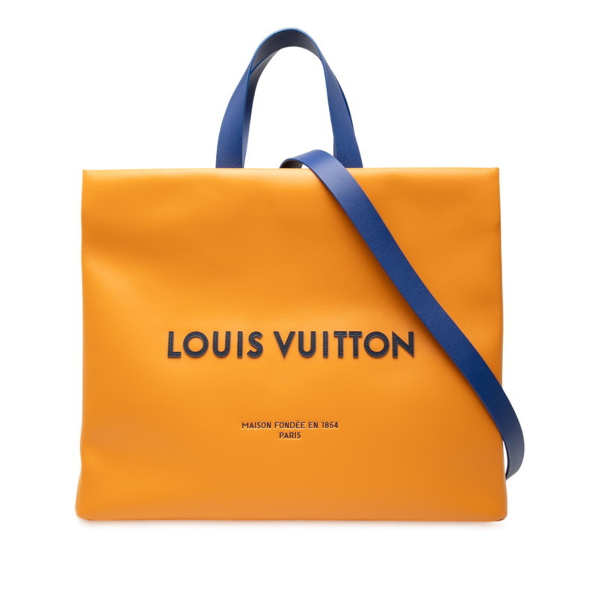 Louis Vuitton Orange Saffron Leather Shoulder Bag Tote Bag (Pre-Owned)