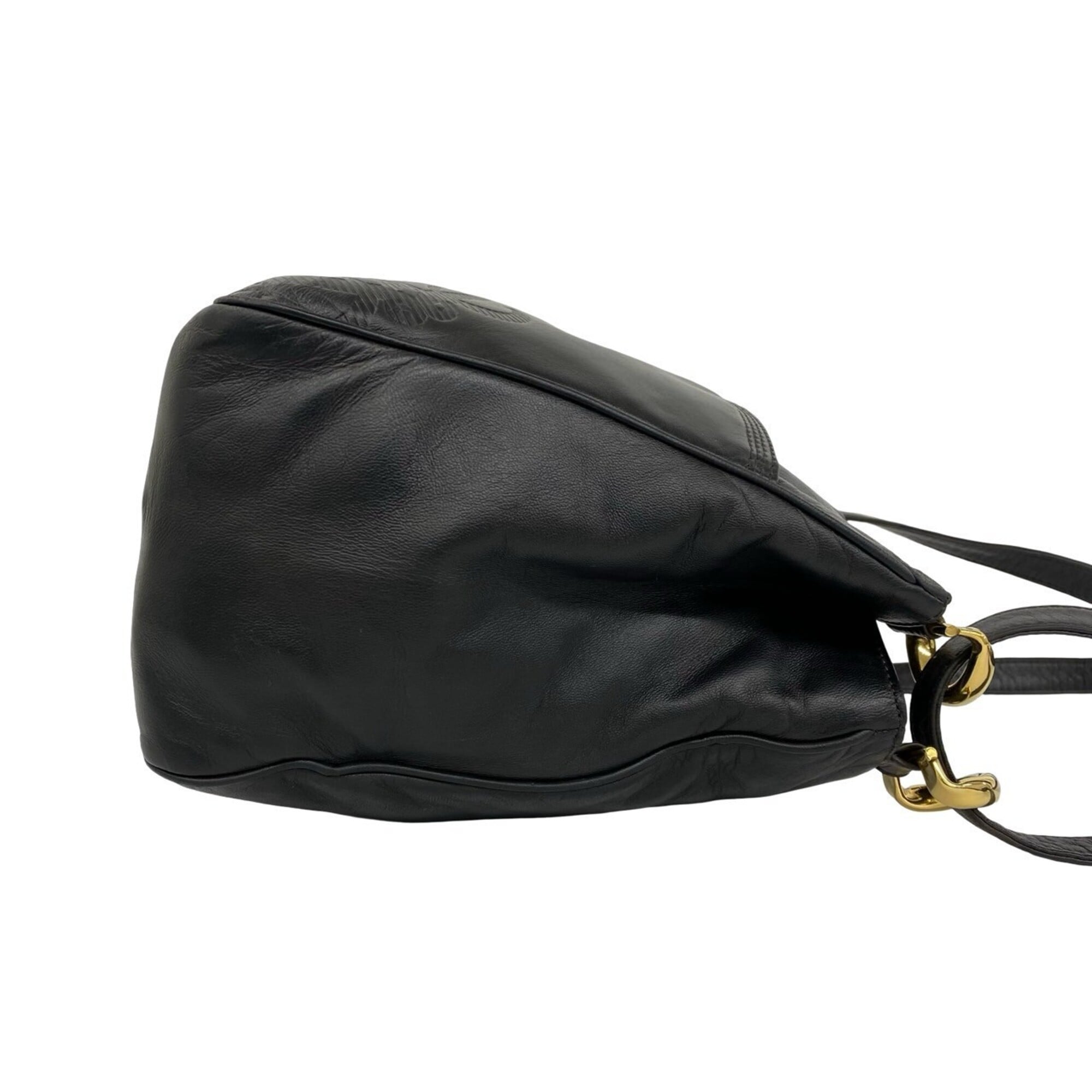 Loewe Black Leather Pochette Shoulder Bag Tote Bag (Pre-Owned)
