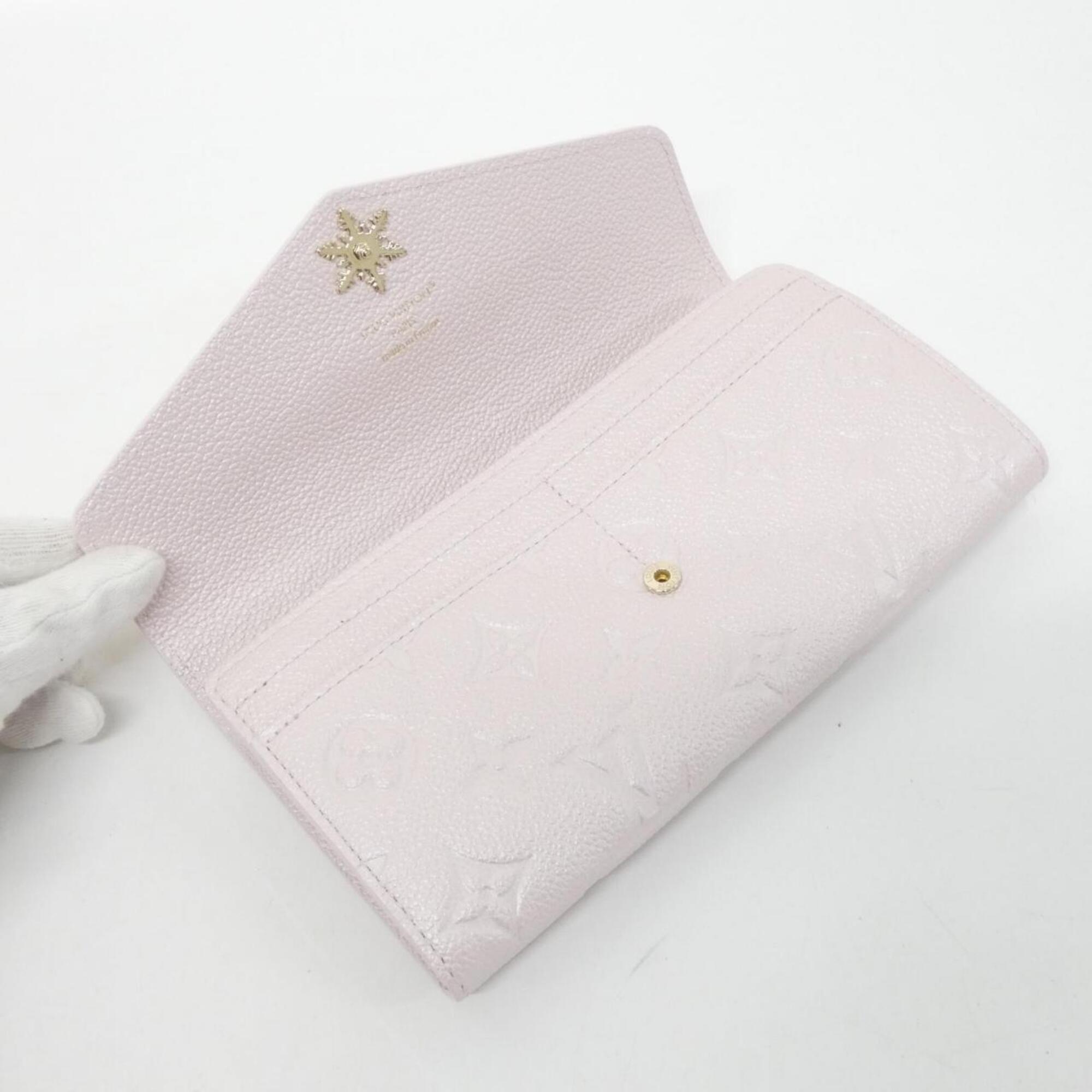 Louis Vuitton Pink Leather Long Wallet (Bi-Fold) (Pre-Owned)