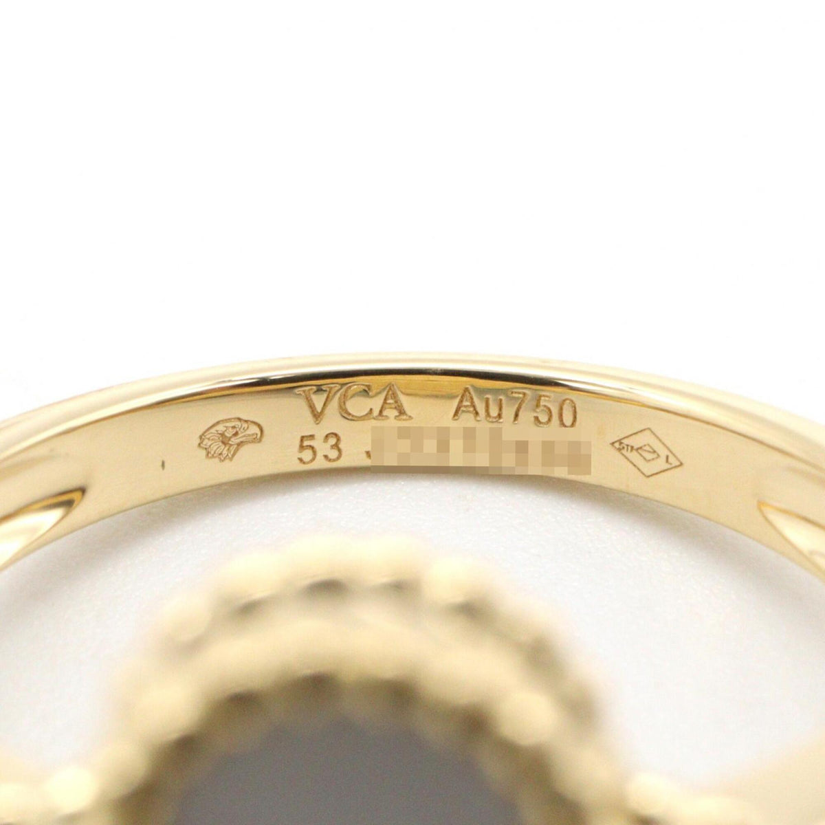 Van Cleef & Arpels Gold Clear White Band Ring (Pre-Owned)