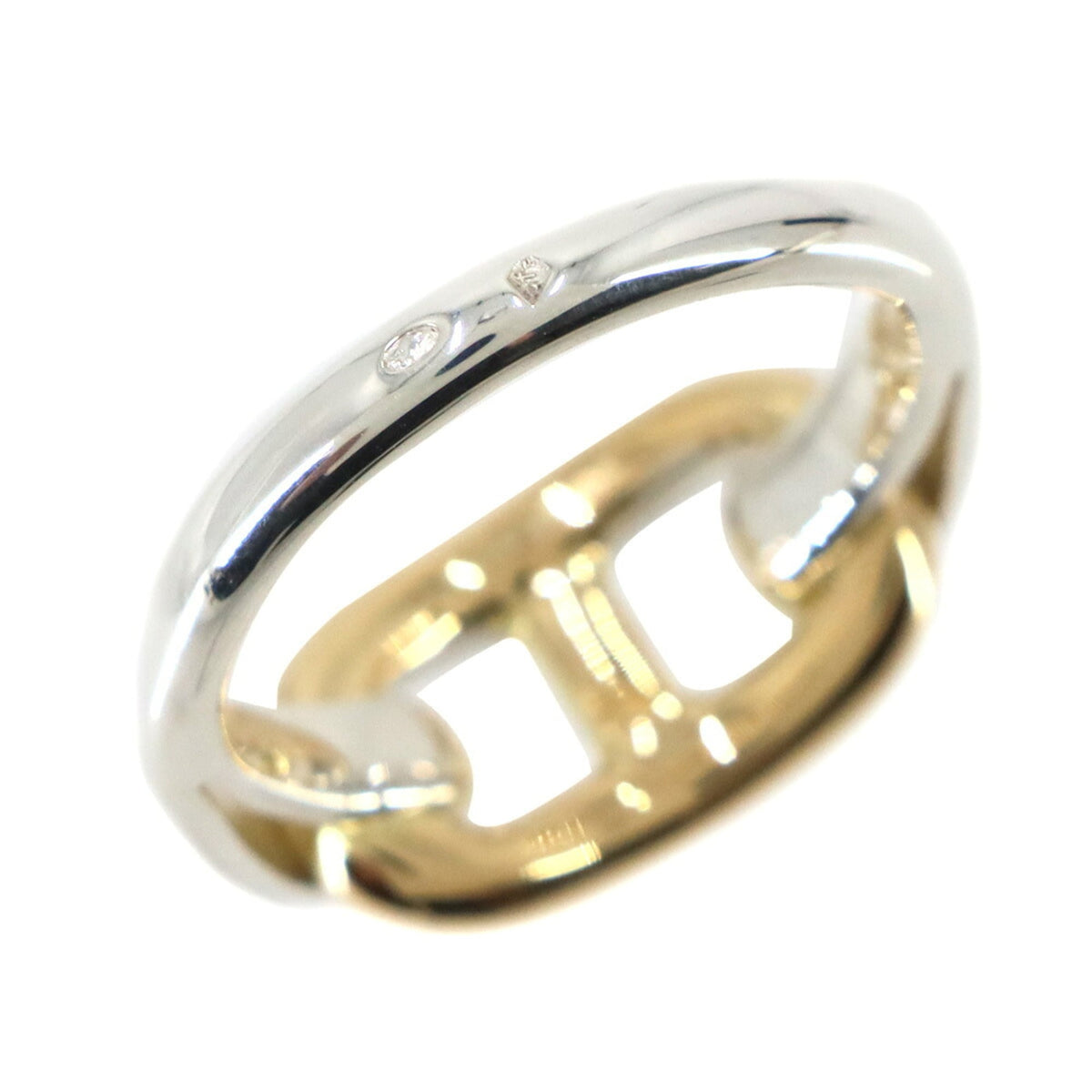 Hermes Gold Silver Gold (18K) Silver 925 Band Ring (Pre-Owned)
