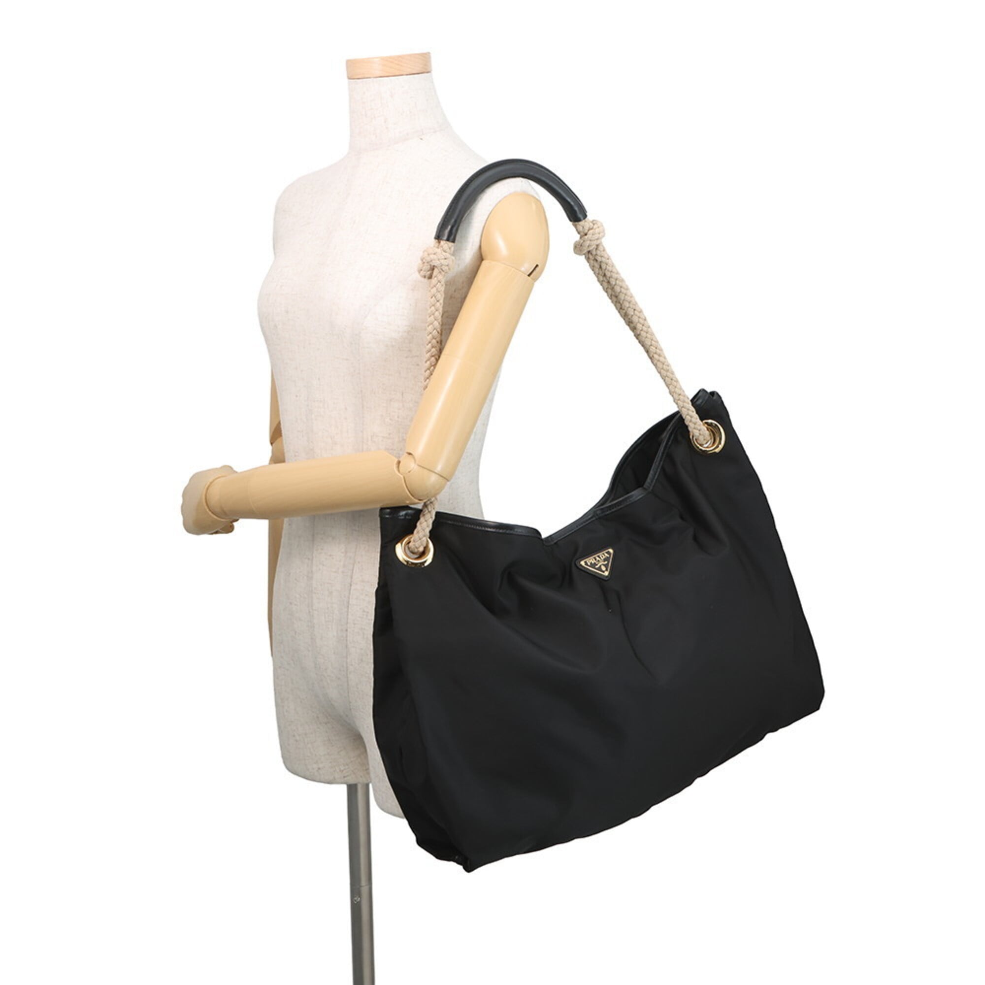 Prada Black Nylon Handbag Shoulder Bag (Pre-Owned)
