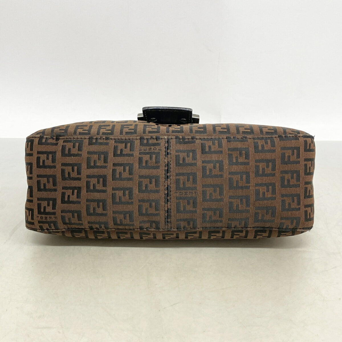 Fendi Black Brown Nylon Canvas Handbag (Pre-Owned)