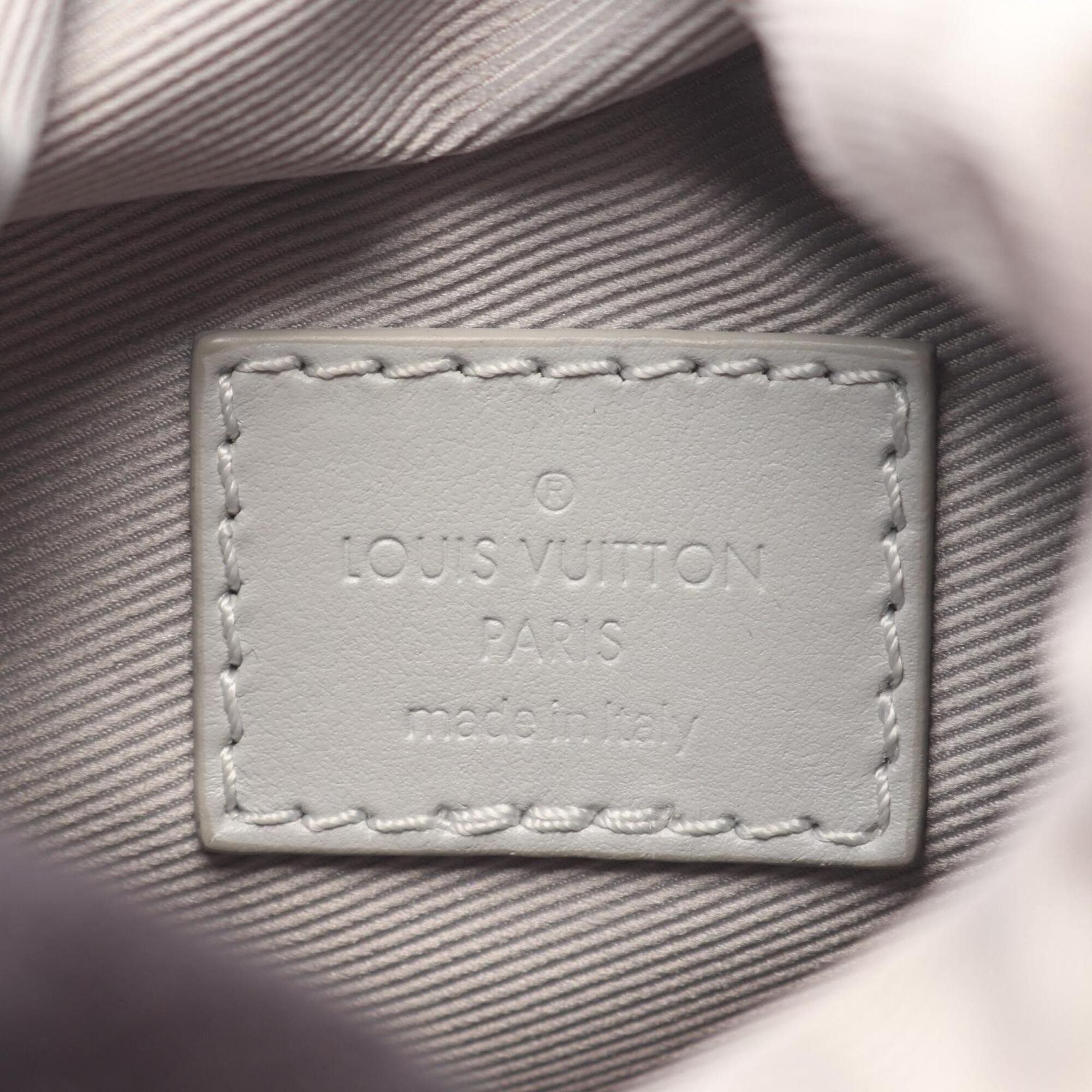 Louis Vuitton Gray White Coated Canvas Leather Handbag Shoulder Bag (Pre-Owned)