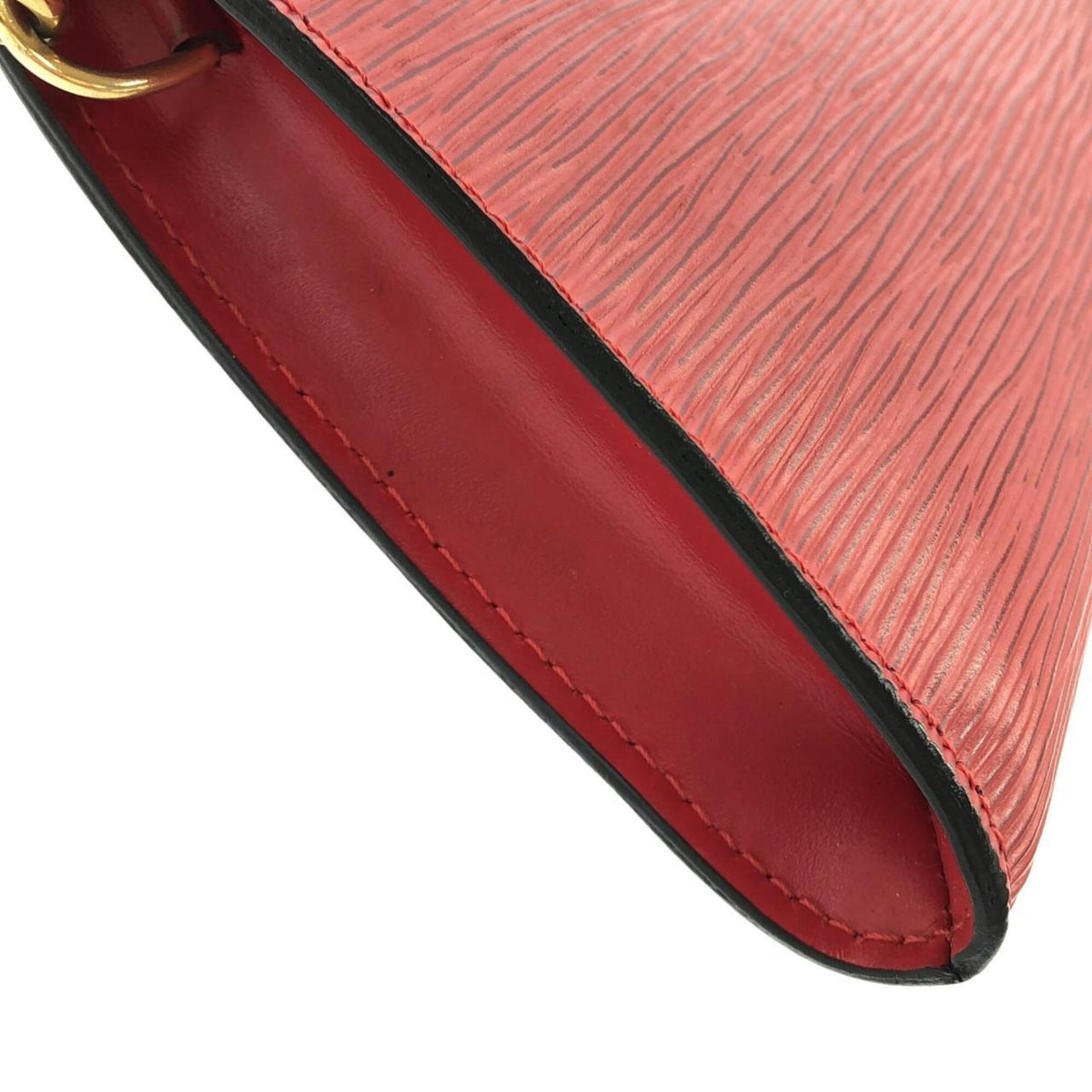 Louis Vuitton Red Color Leather Pochette Pouch (Pre-Owned)