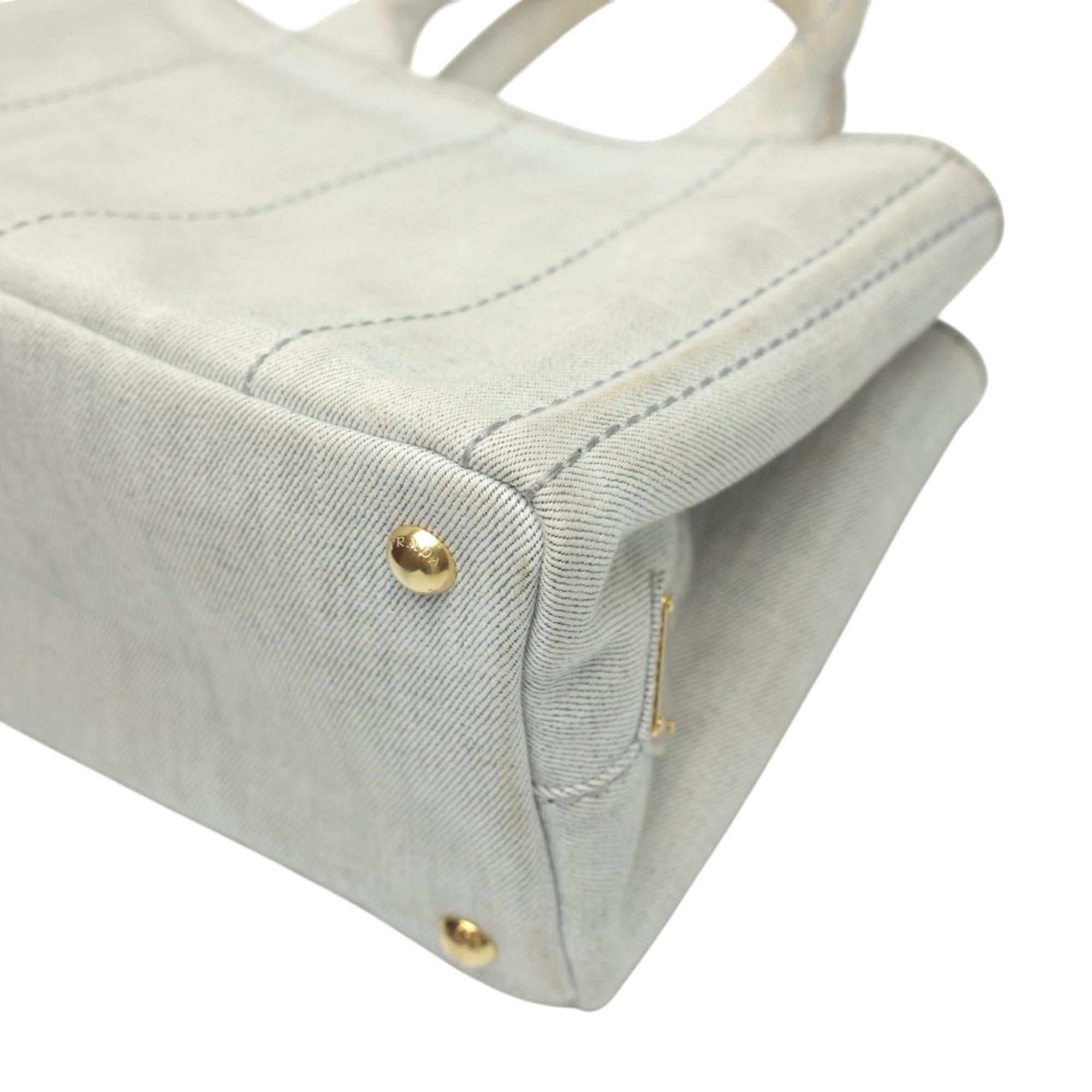 Prada White Canvas Tote Bag (Pre-Owned)