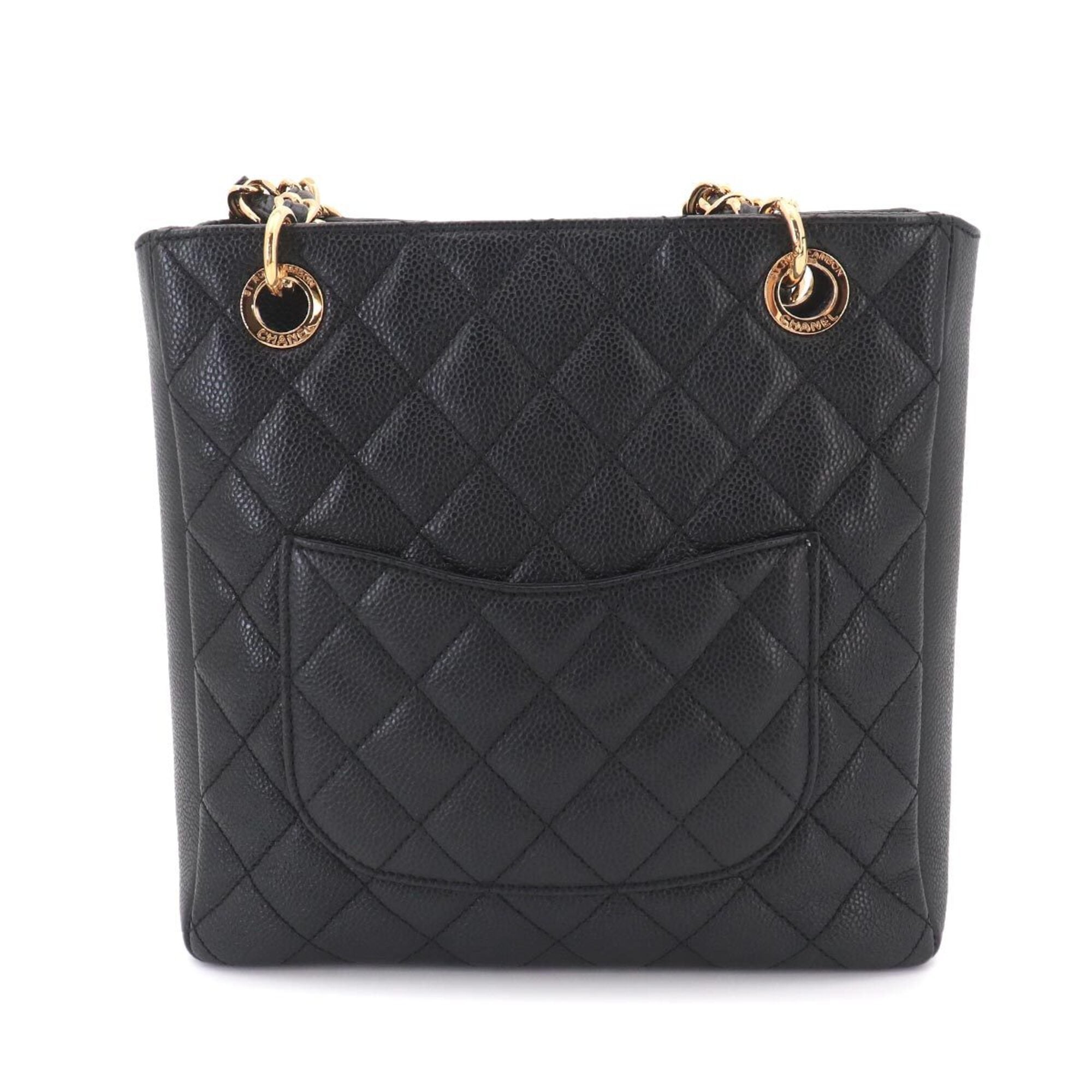 Chanel Black Grained Calfskin Handbag Tote Bag (Pre-Owned)