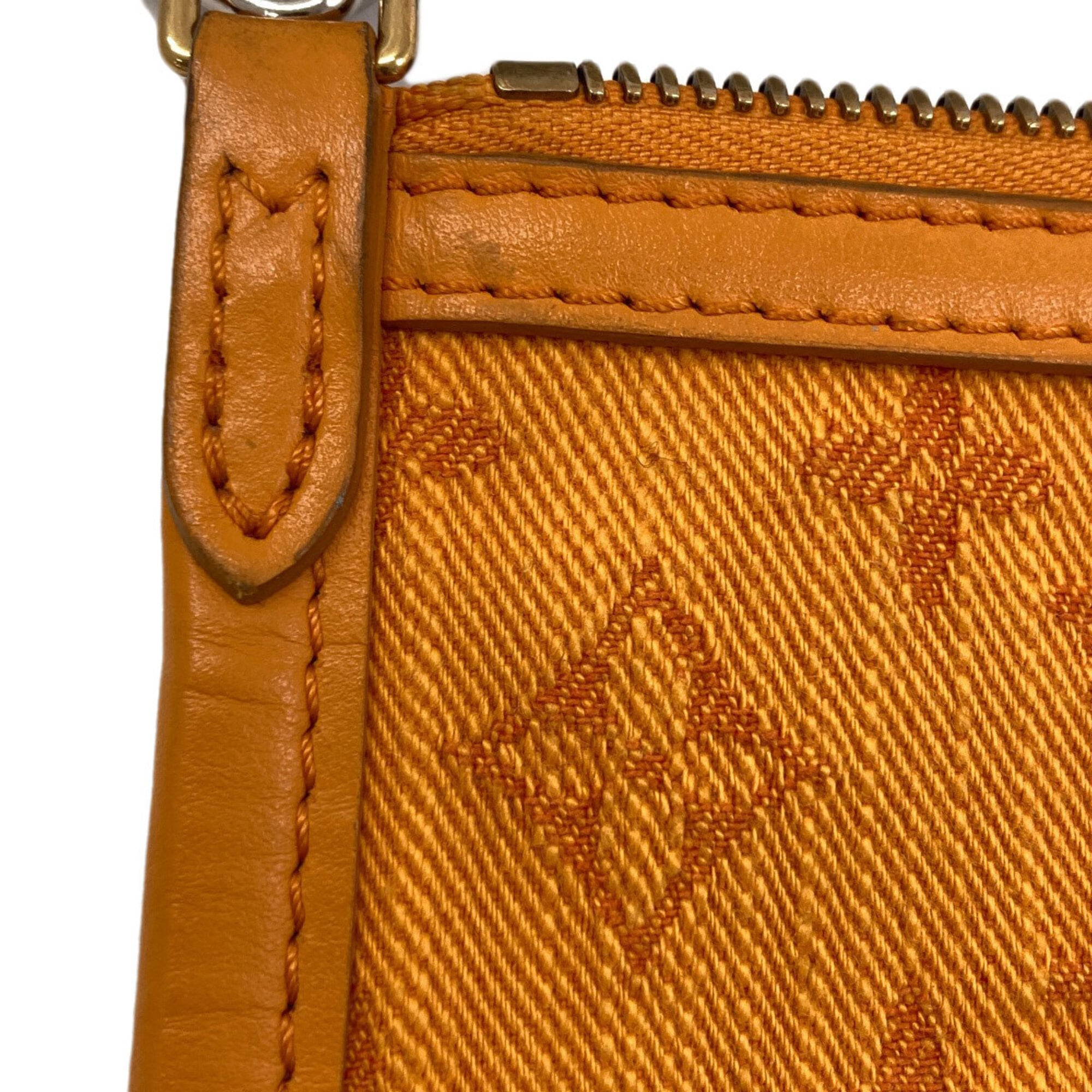 Louis Vuitton Monogram Denim Gray Orange Canvas Monogram Monogram Denim Shoulder Bag (Pre-Owned)