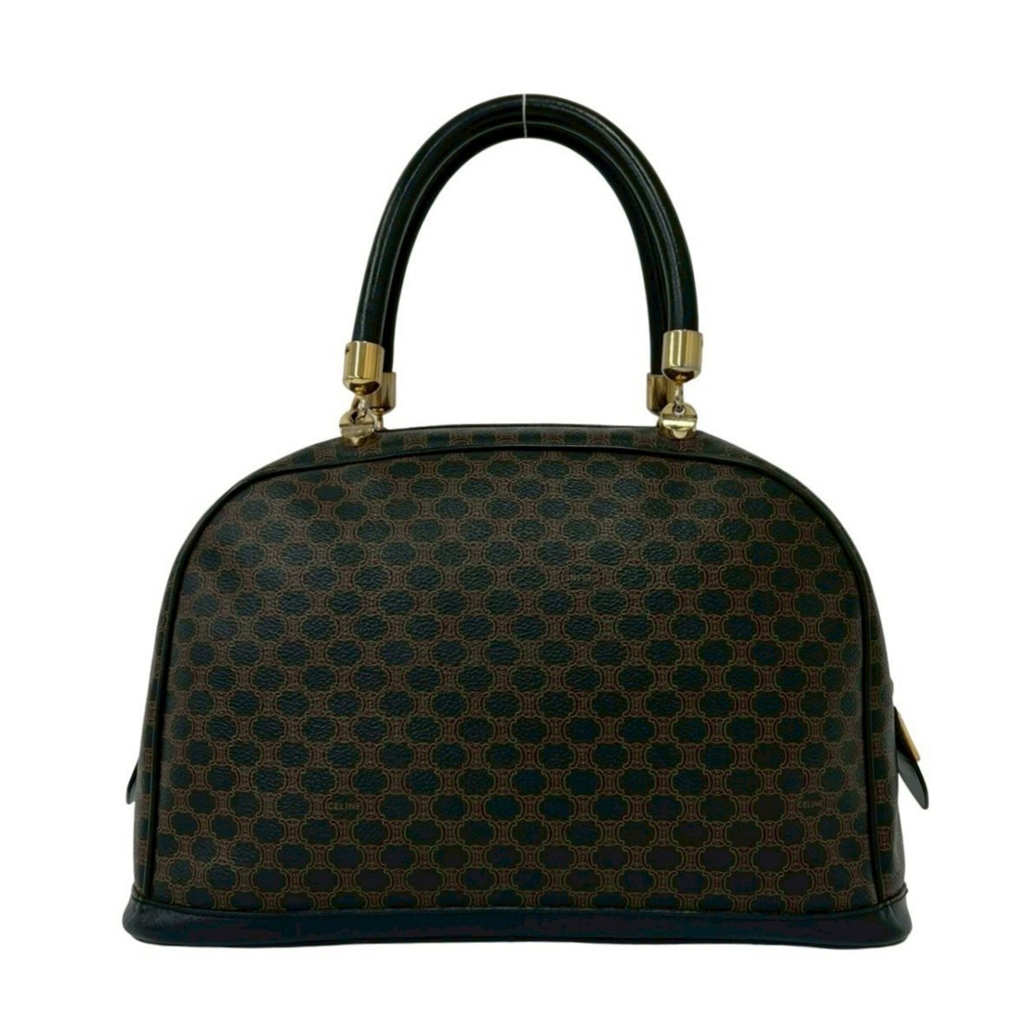 Celine Brown Leather Pvc Boston Bag Handbag (Pre-Owned)