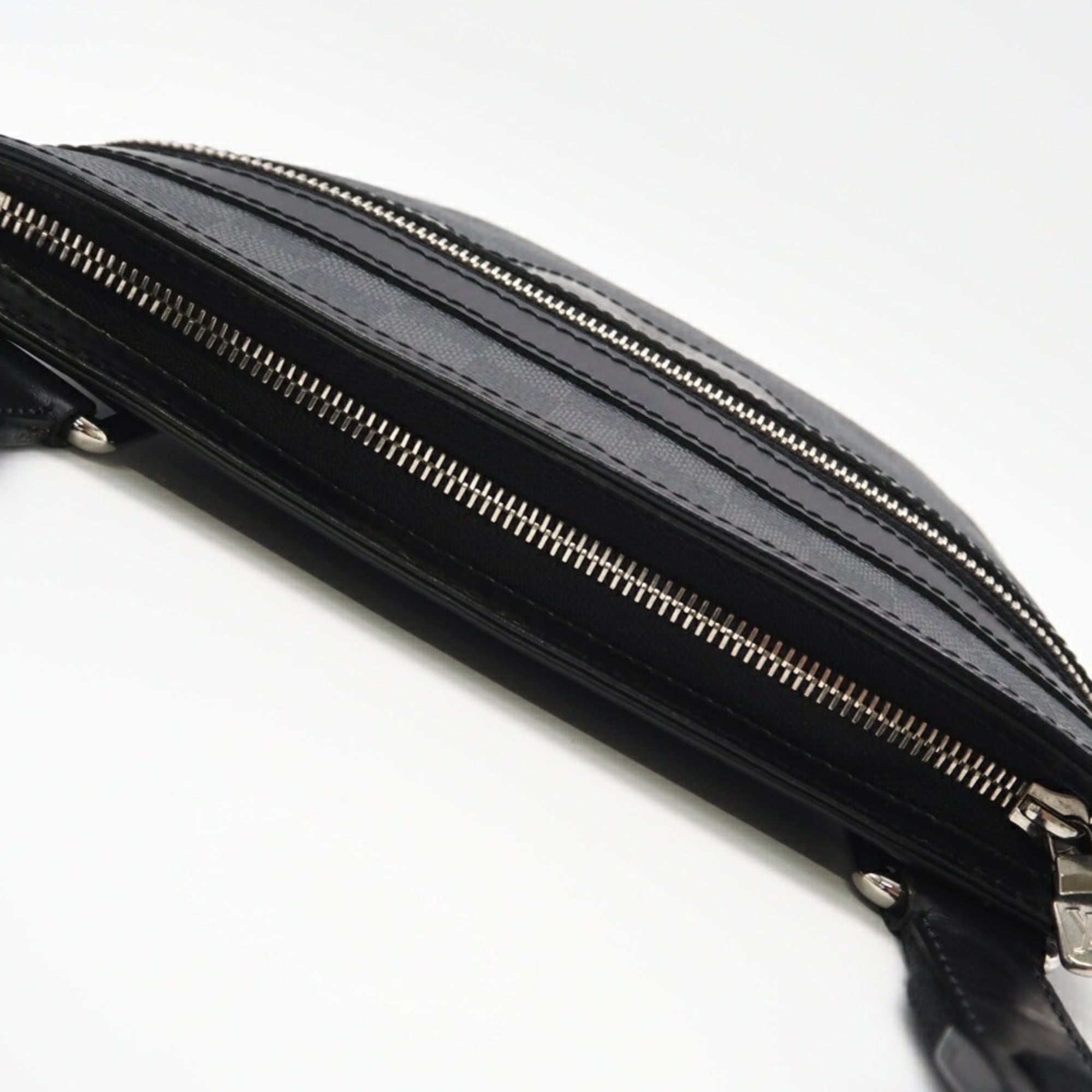 Louis Vuitton Black Gray Coated Canvas Shoulder Bag (Pre-Owned)