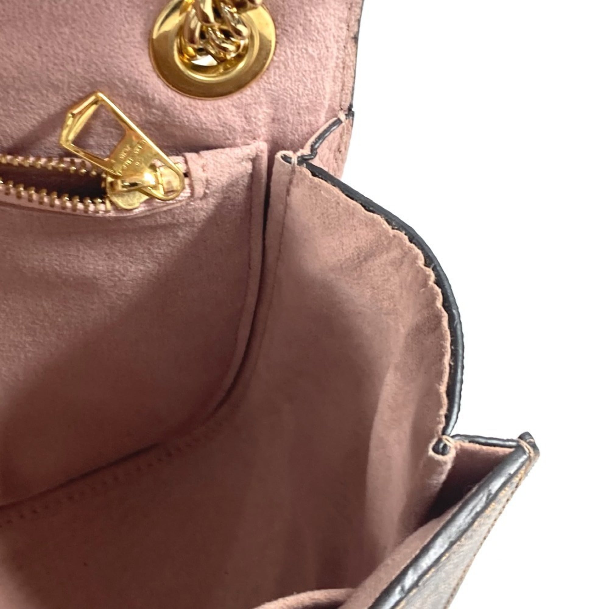 Louis Vuitton Brown Pink Damier Canvas Pochette Shoulder Bag (Pre-Owned)