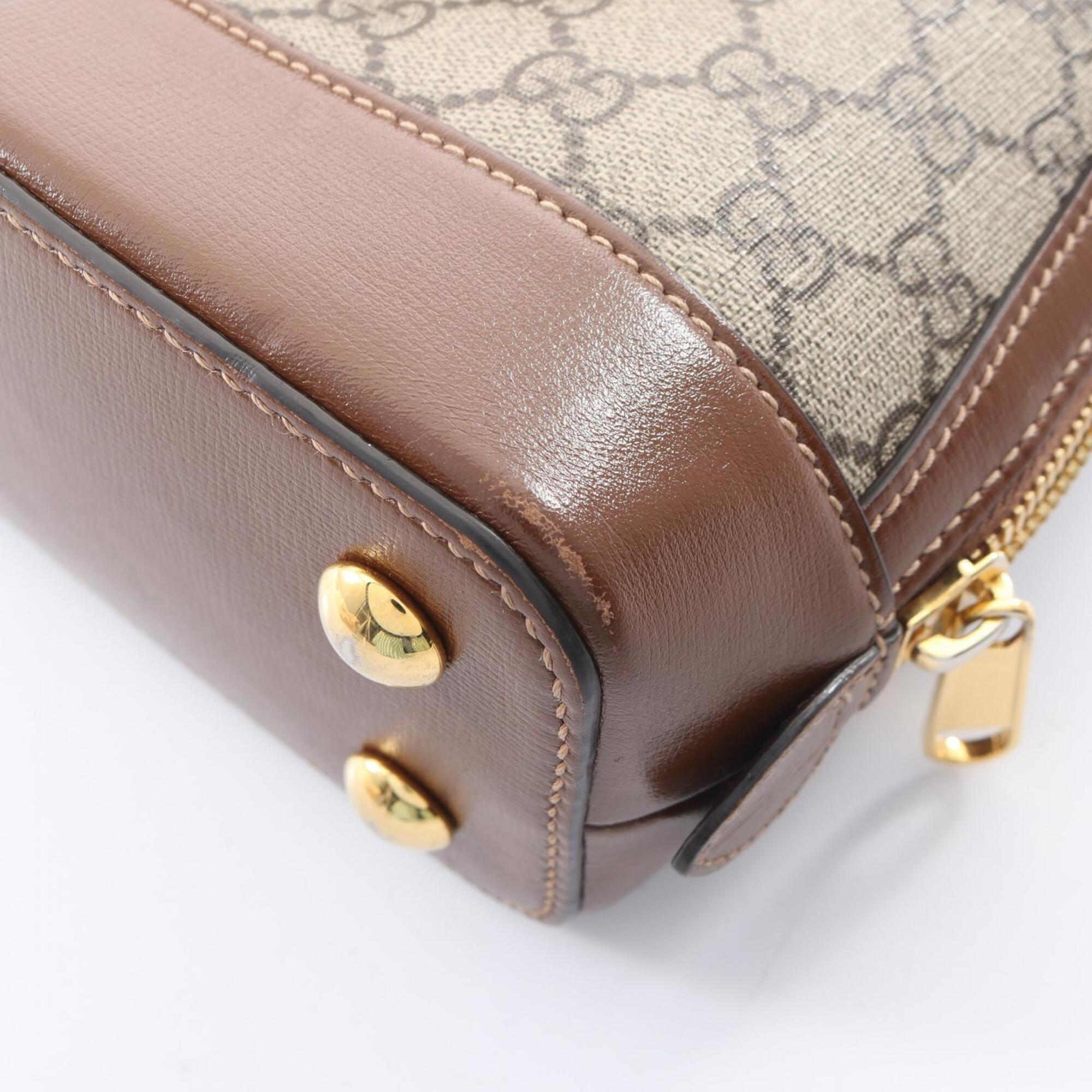 Gucci Beige Brown Pvc Leather Handbag (Pre-Owned)