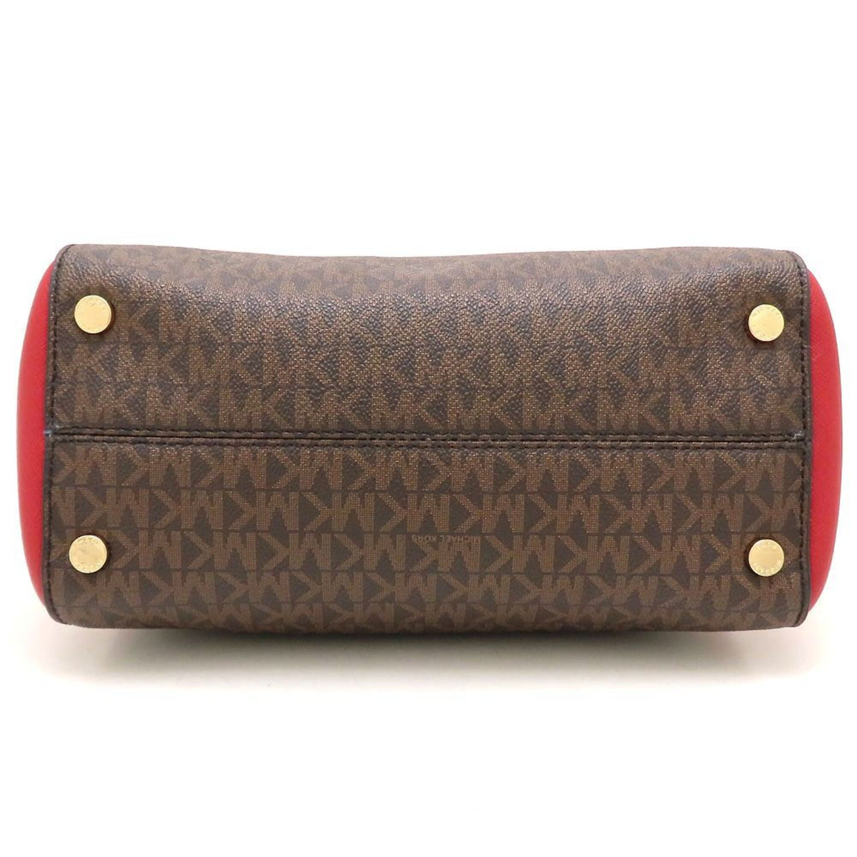 Michael Kors Brown Red Color Leather Handbag (Pre-Owned)