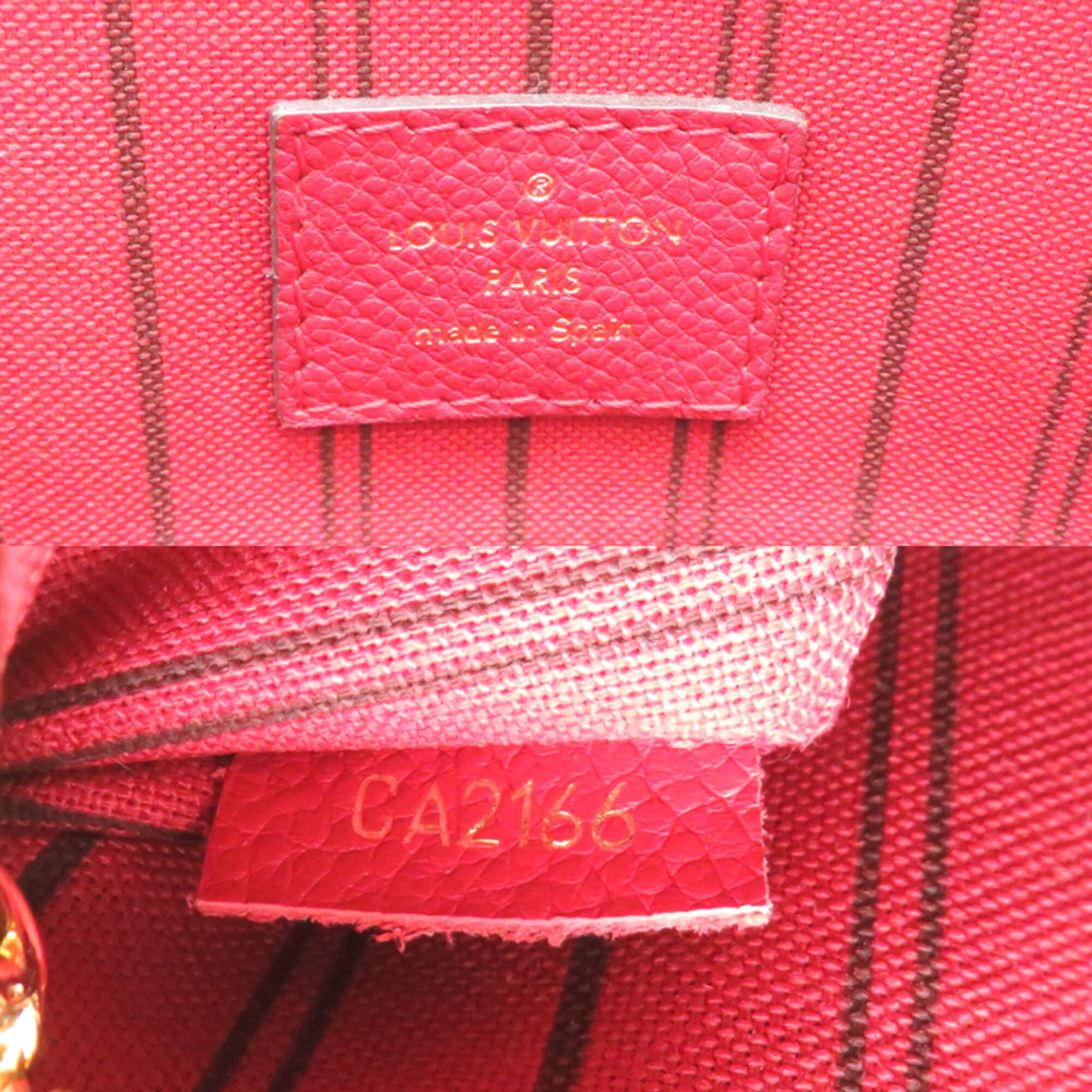 Louis Vuitton Red Color Monogram Empreinte Handbag (Pre-Owned)