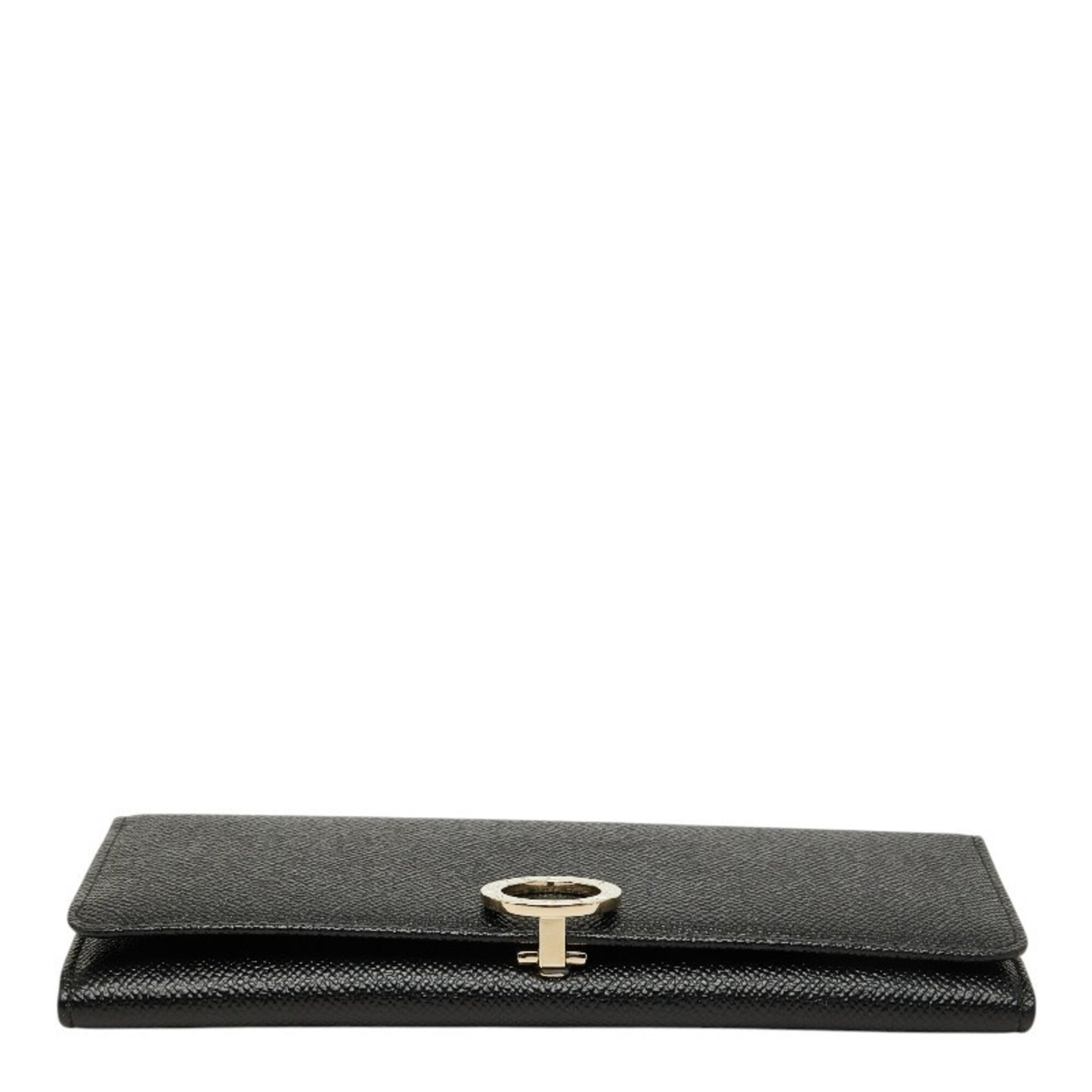 Bvlgari Black Leather Long Wallet (Bi-Fold) (Pre-Owned)