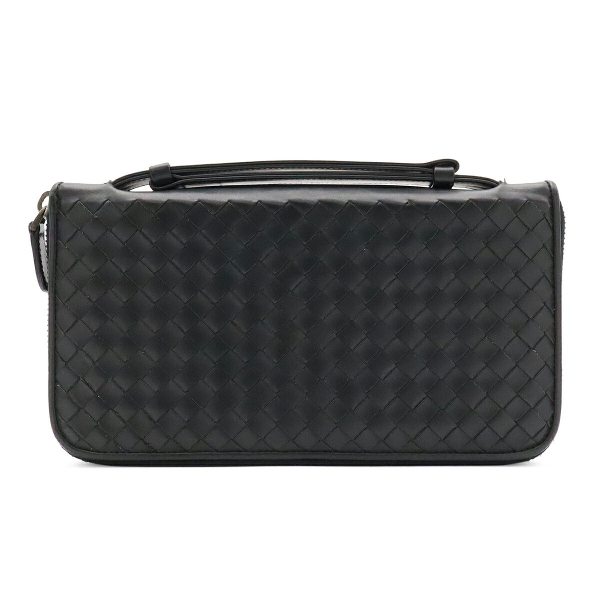 Bottega Veneta Black Leather Long Wallet (Bi-Fold) (Pre-Owned)
