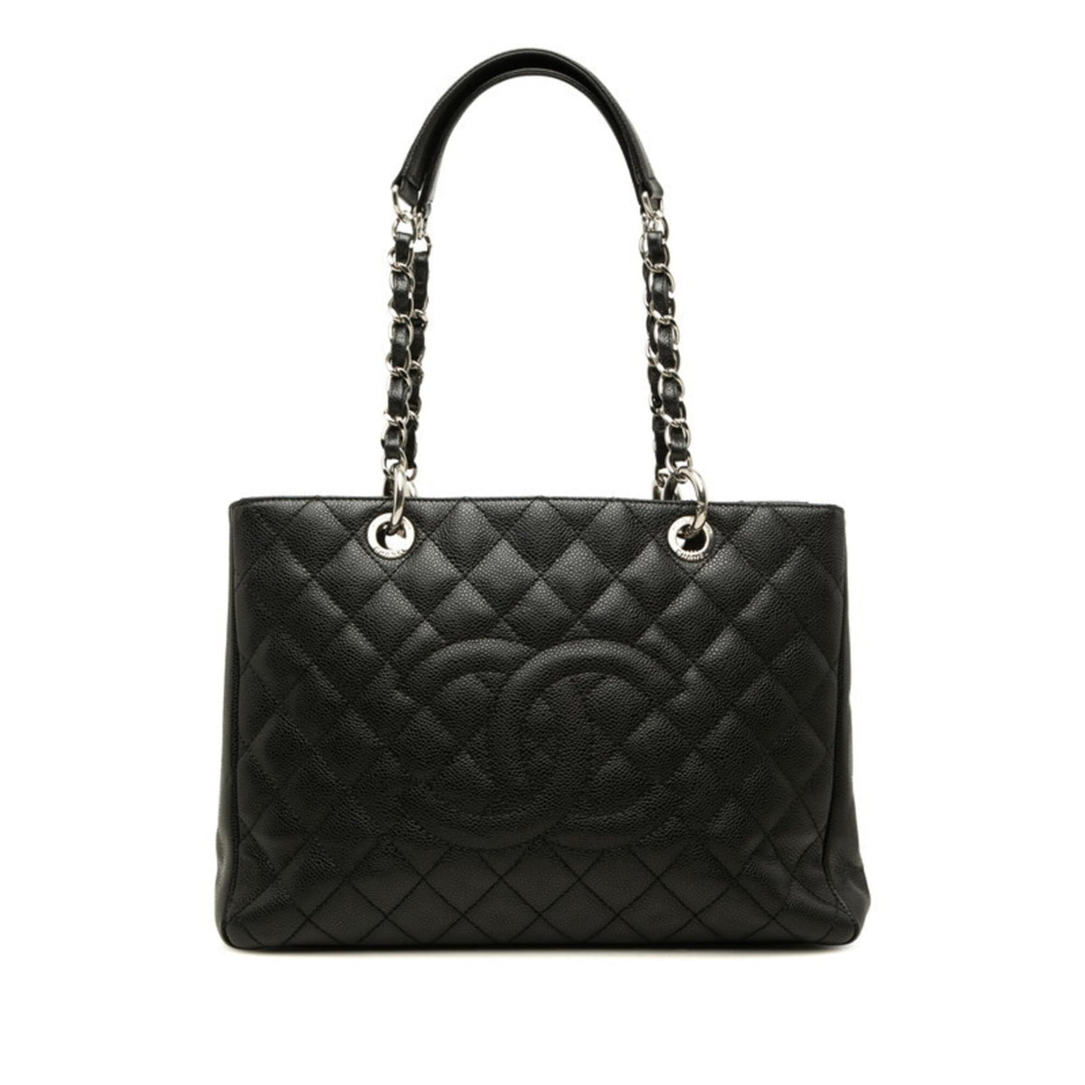 Chanel Black Grained Calfskin Shoulder Bag Tote Bag (Pre-Owned)