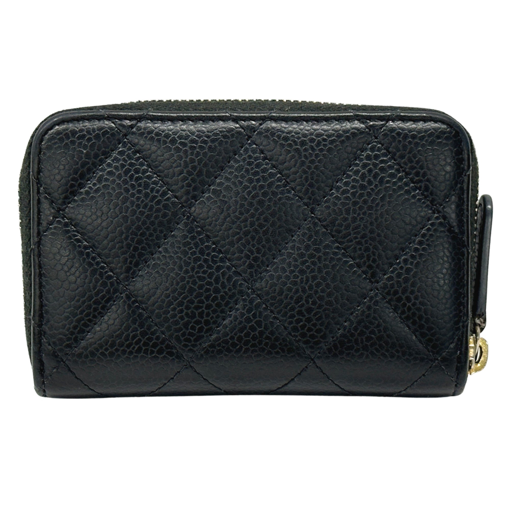 Chanel Black Grained Calfskin Coin Purse/Coin Case (Pre-Owned)