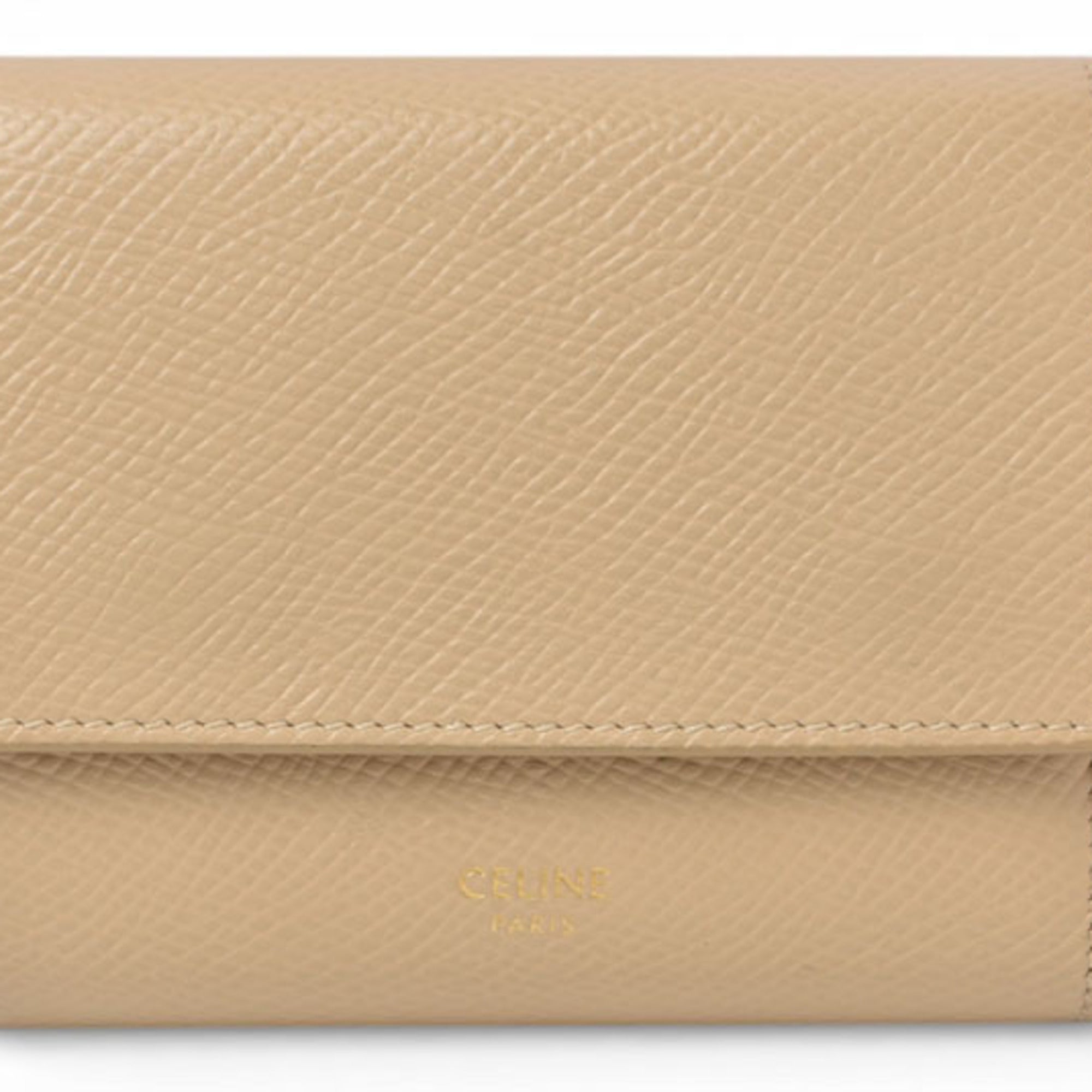 Celine Beige Leather Wallet (Tri-Fold) (Pre-Owned)