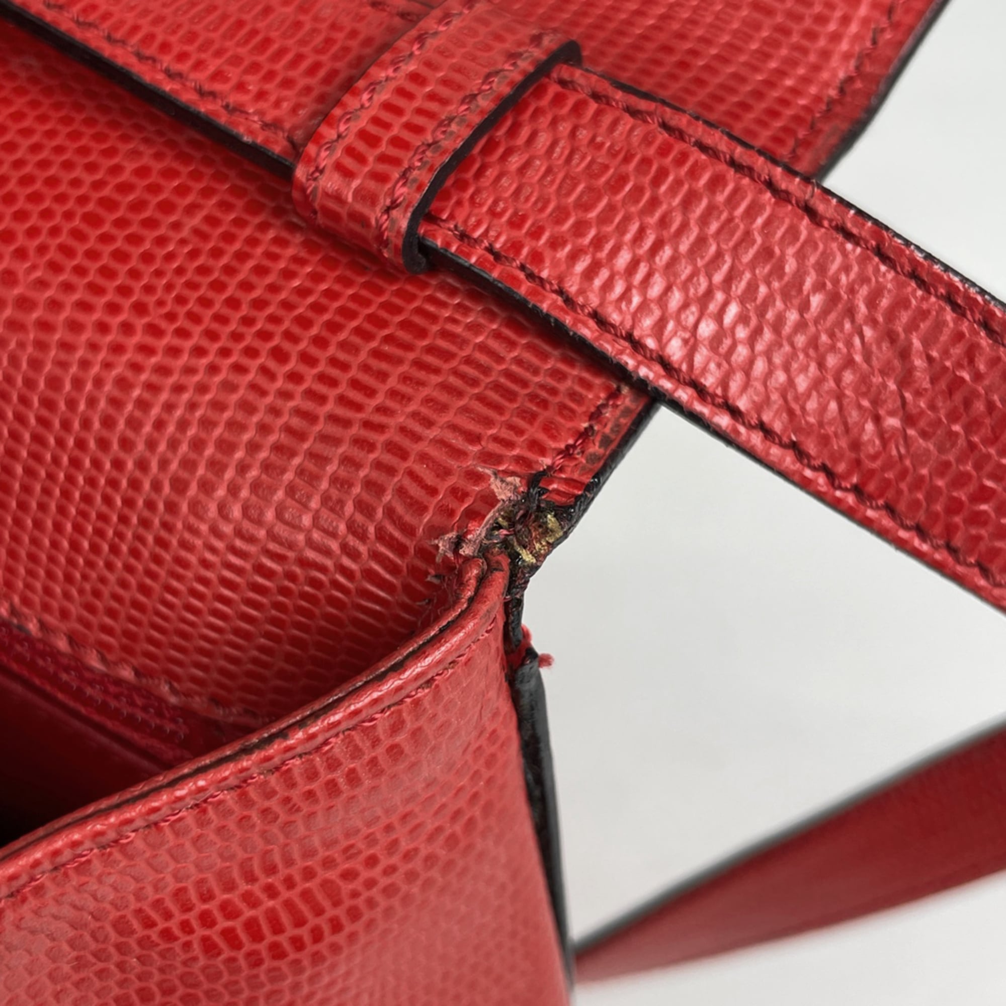 Celine Red Color Leather Handbag Shoulder Bag (Pre-Owned)