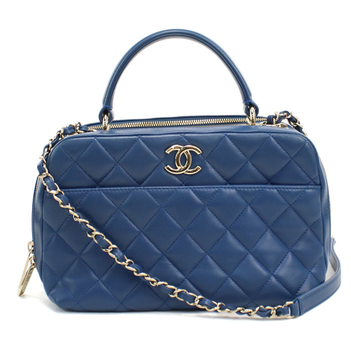 Chanel Blue Leather Handbag (Pre-Owned)