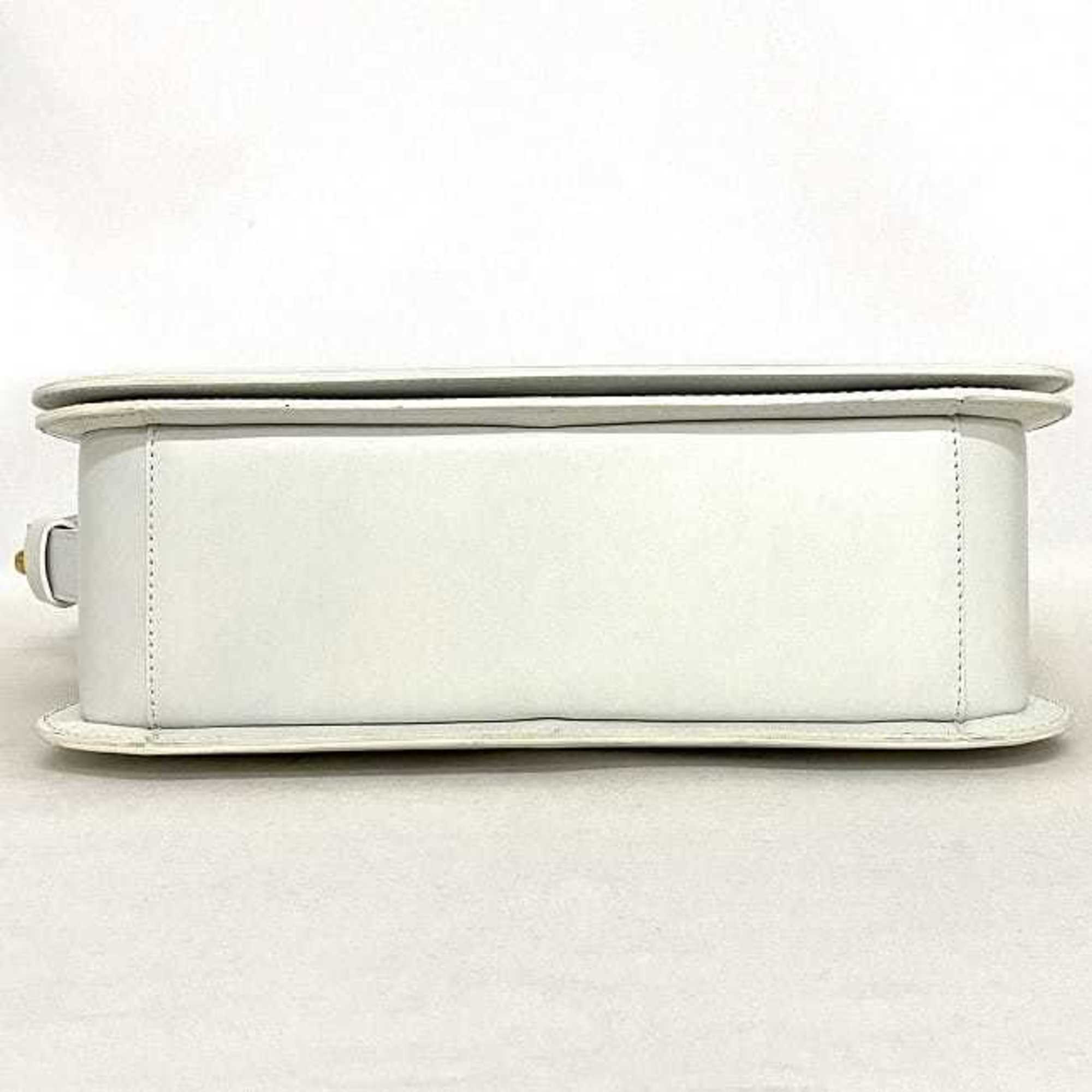 Celine White Leather Handbag Shoulder Bag (Pre-Owned)