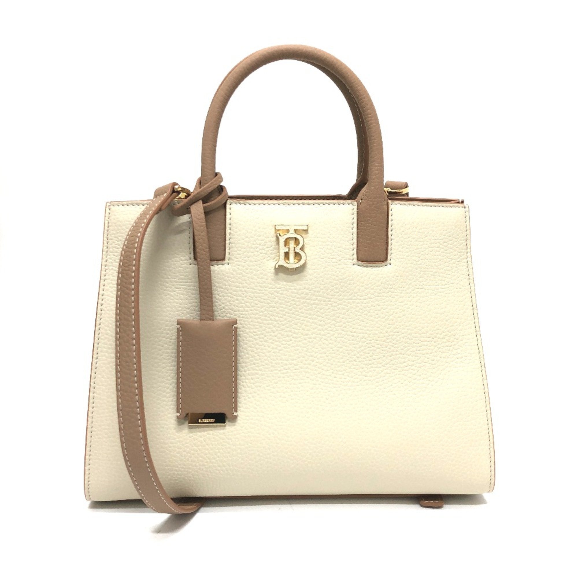 Burberry White Leather Handbag (Pre-Owned)
