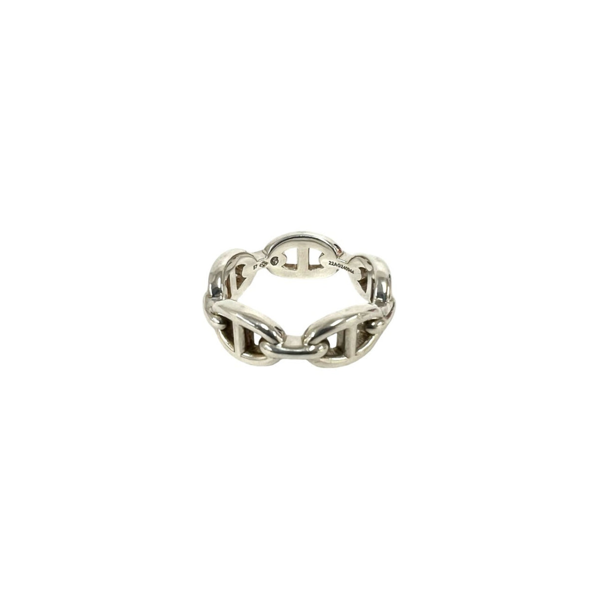 Hermes Silver Silver 925 Band Ring (Pre-Owned)