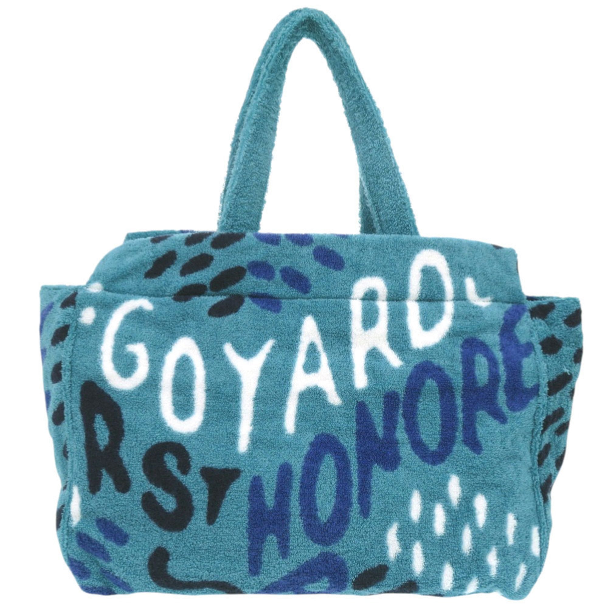 Goyard Navy Turquoise White Cotton Polyamide Tote Bag (Pre-Owned)