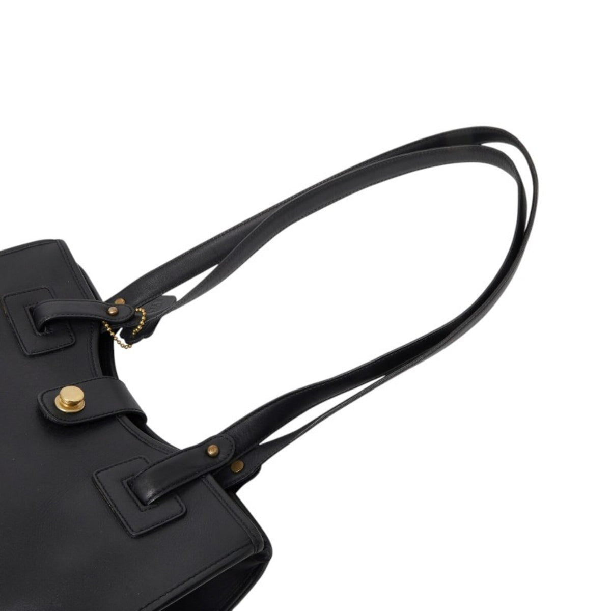 Coach Black Leather Shoulder Bag Tote Bag (Pre-Owned)