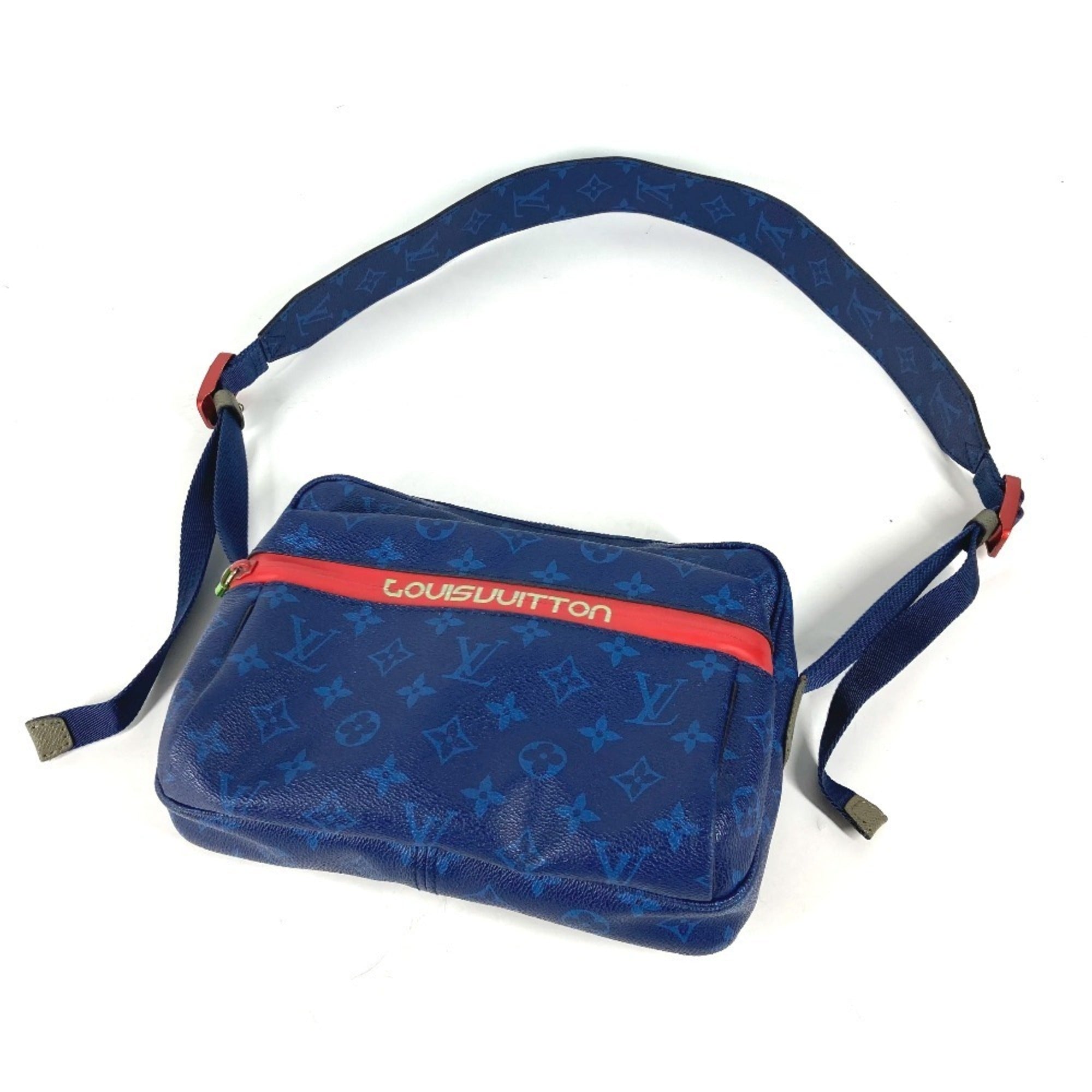 Louis Vuitton Blue Green Red Color Monogram Canvas Shoulder Bag (Pre-Owned)